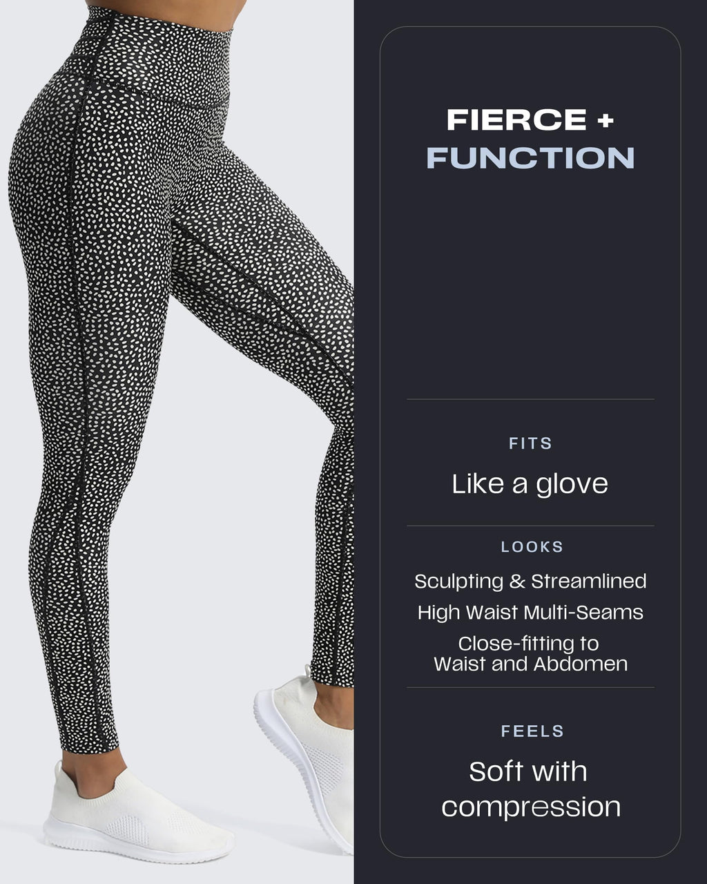 Aoxjox High Waisted Workout Leggings for Women Trinity Yoga Pants 26.5" (Blackness Dot Print, 3X-Large)