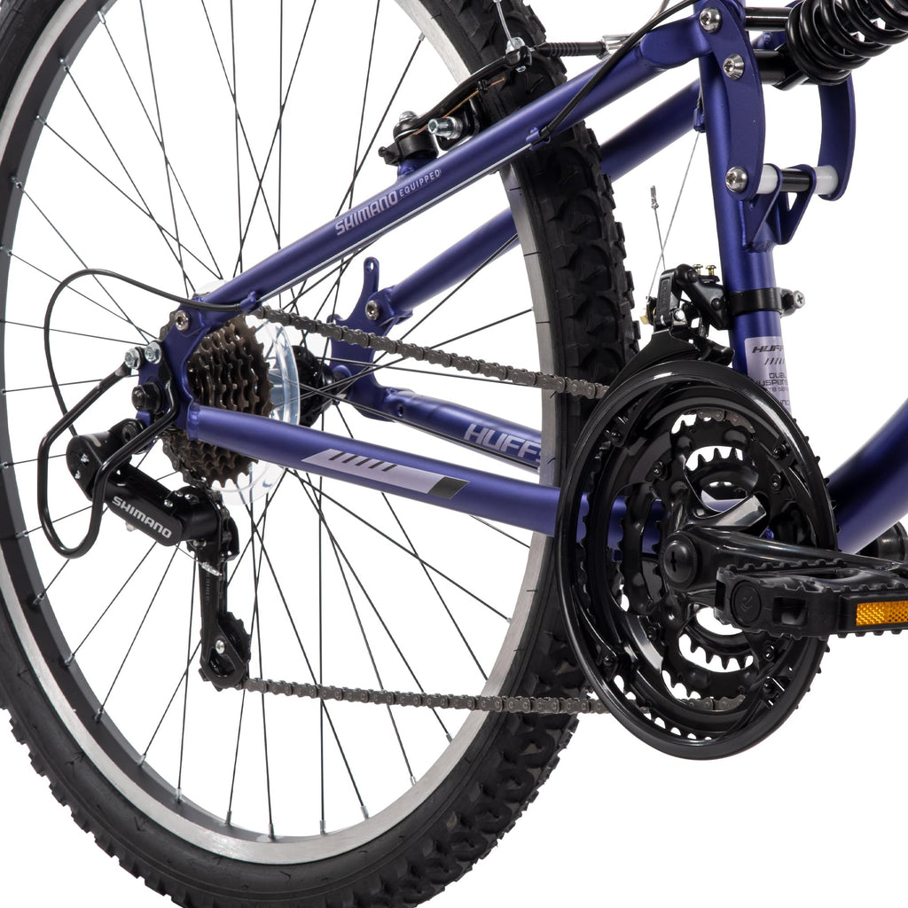 Huffy Stone Mountain Womens 26 Inch Mountain Bike, Midnight Purple Frame, 21-Speed Shimano Twist Shifting, Dual Suspension, Comfort Saddle | 20"/24"/26" Sizes, 6-21 Speeds, Dual Suspension Available |