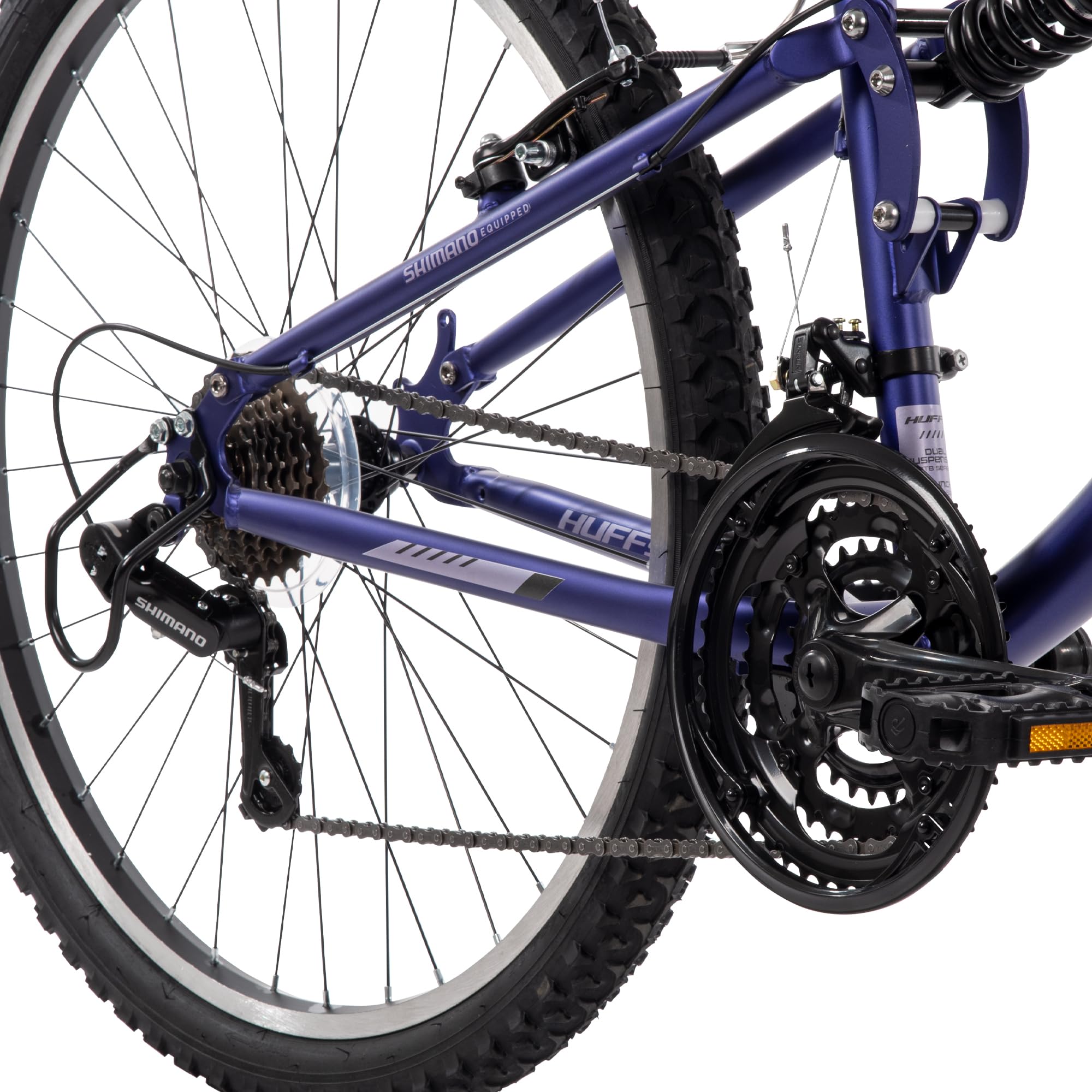 Huffy Stone Mountain Womens 26 Inch Mountain Bike, Midnight Purple Frame, 21-Speed Shimano Twist Shifting, Dual Suspension, Comfort Saddle | 20"/24"/26" Sizes, 6-21 Speeds, Dual Suspension Available |