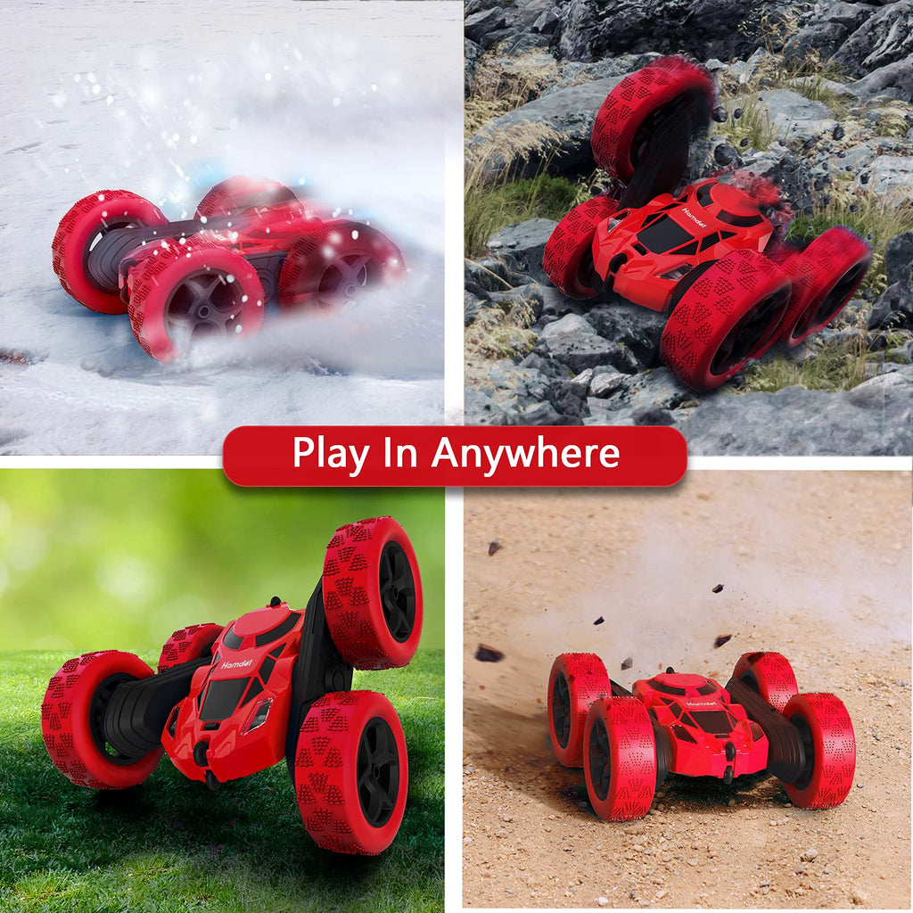 Hamdol RC Stunt Car for Kids Ages 6–12, 360° Rotating Remote Control Car with LED Lights, 4WD Electric Toy Vehicle, USB Rechargeable, Perfect Birthday, Holiday for Boys & Girls