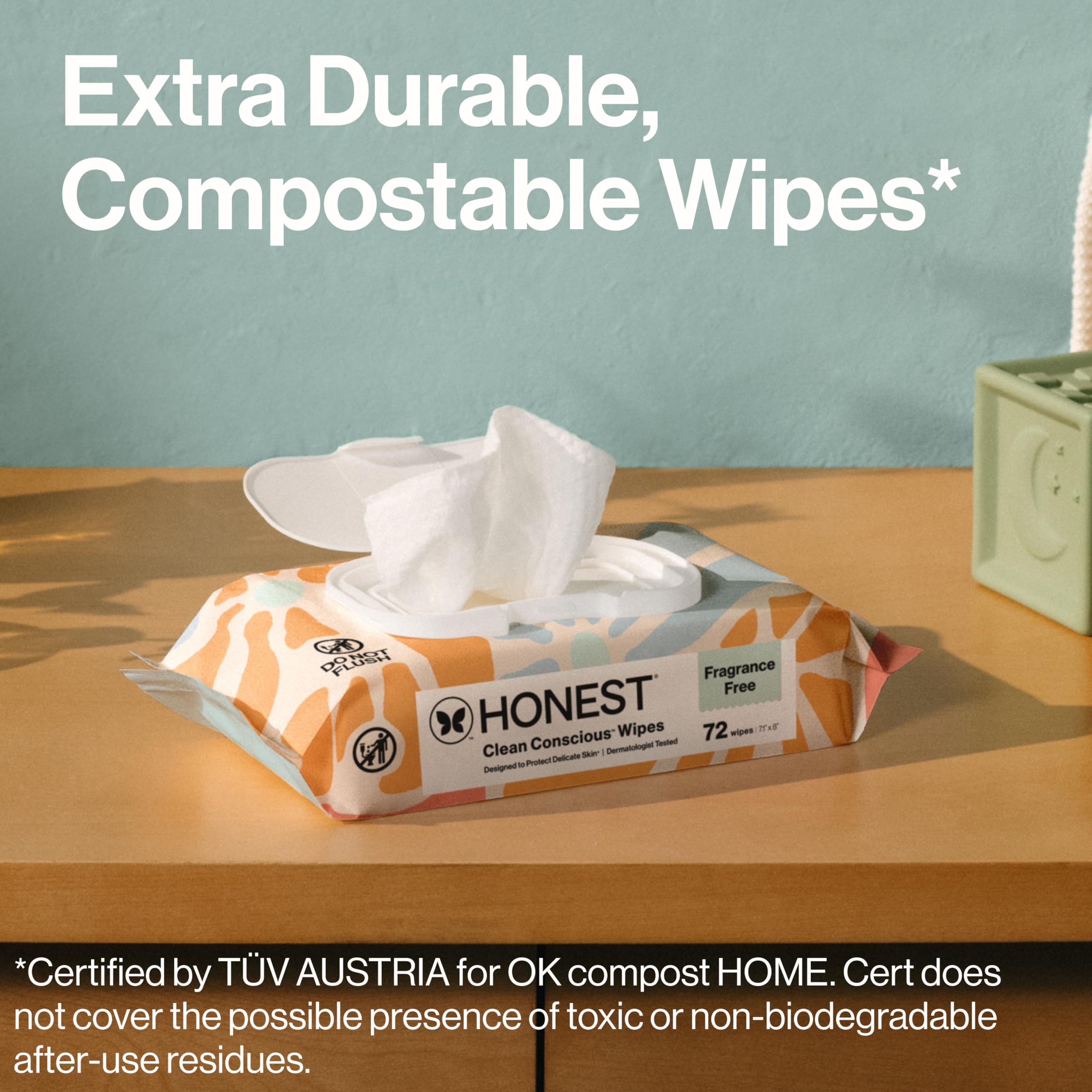 The Honest Company Hypoallergenic Multi-Use Baby Wipes for Sensitive Skin, Sunburst, 864 Count