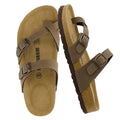 CUSHIONAIRE Luna Sandals for Women, Cork Footbed Womens Sandals for Summer Comfort with Adjustable Straps, Wide Width Available, BROWN 7.5
