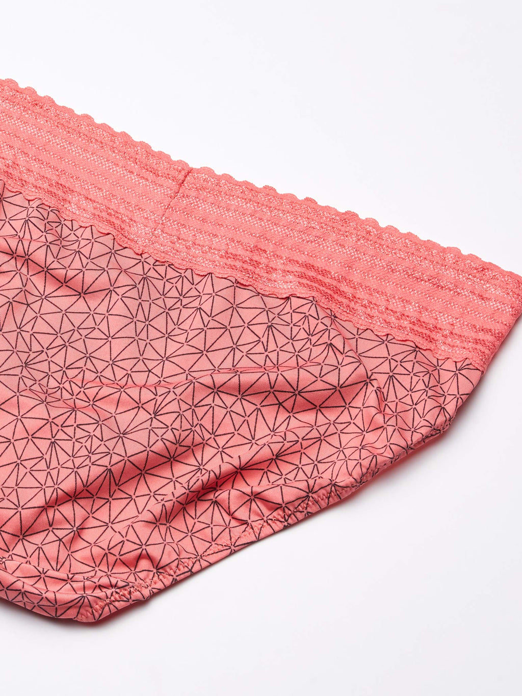 Warner's womens Blissful Benefits Dig-free Comfort Waistband With Lace Microfiber Hi-cut 3-pack 5109w Underwear, Sunkissed Coral Crystal Web/Rosewater/Black, X-Large US