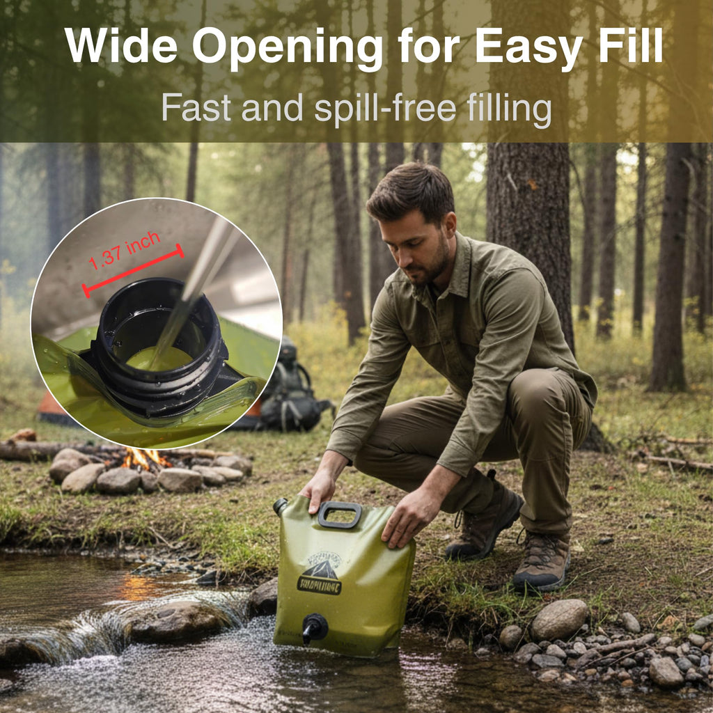 CoreMuse Camping Water Container 2 Gallon Collapsible Water Jug with Spout - Reusable Plastic Flasks, Foldable Empty Gallon Jug for Water Storage, Water Bag for Outdoor Hiking Emergency Prep (1 Pack)