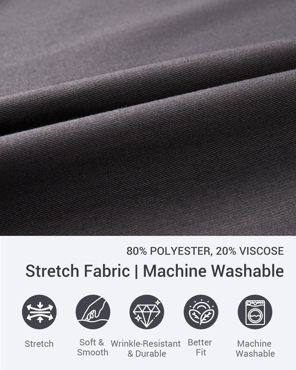 Men’s Slim Fit 2 Piece Suit Set, Stretch & Machine Washable, Single Breasted Business Formal Suit for Office & Wedding Guest