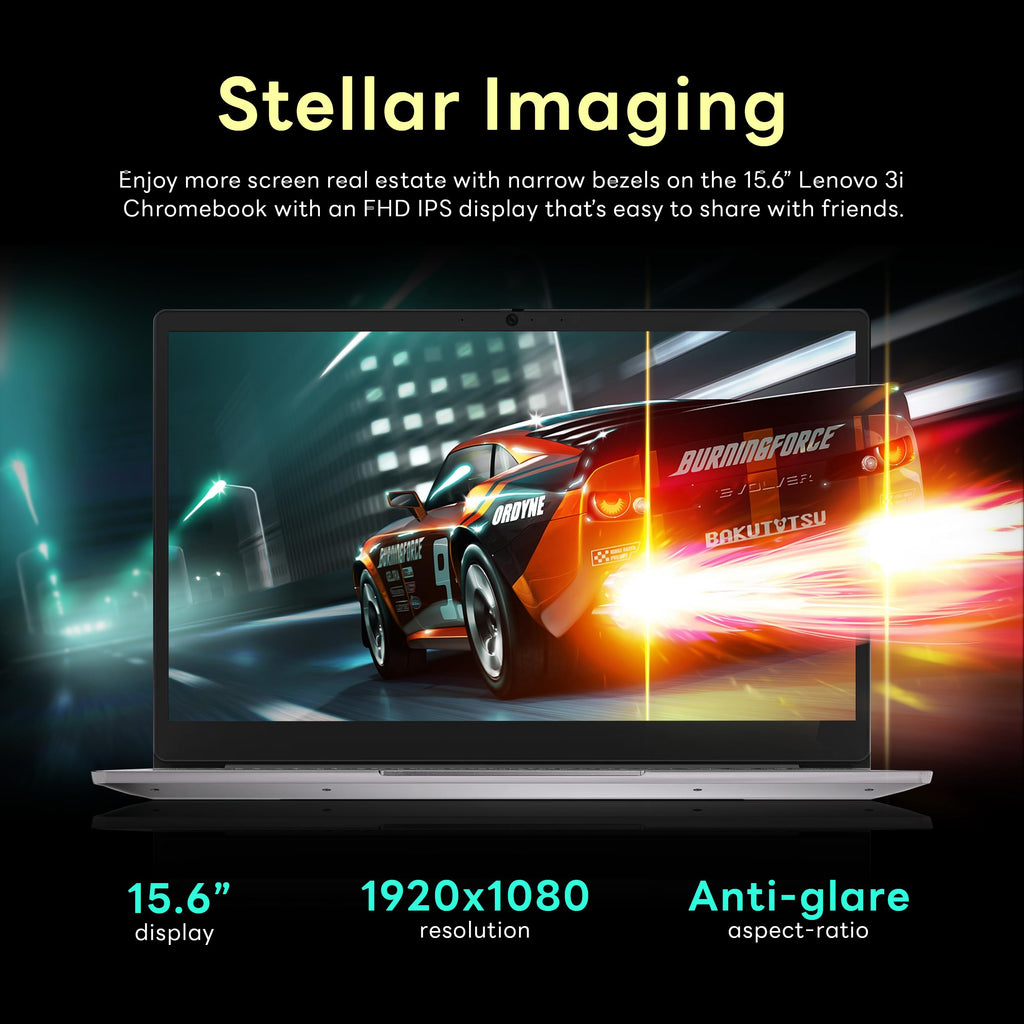 Lenovo Ideapad 3 15.6" FHD Chromebook, Intel Celeron N4500, 4GB RAM, 352GB Storage (64GB SSD+288GB Docking Station Set), ‎Intel UHD Graphics, Full Size Keyboard, Chrome OS, Artic Gray