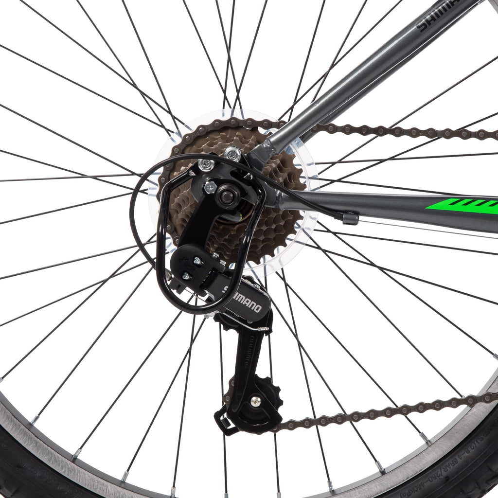 Huffy Stone Mountain Mens 24 Inch Mountain Bike, Charcoal Gloss Frame, 21-Speed Shimano Twist Shifting, Front Suspension, Comfort Saddle | 20"/24"/26" Sizes, 6-21 Speeds, Dual Suspension Available