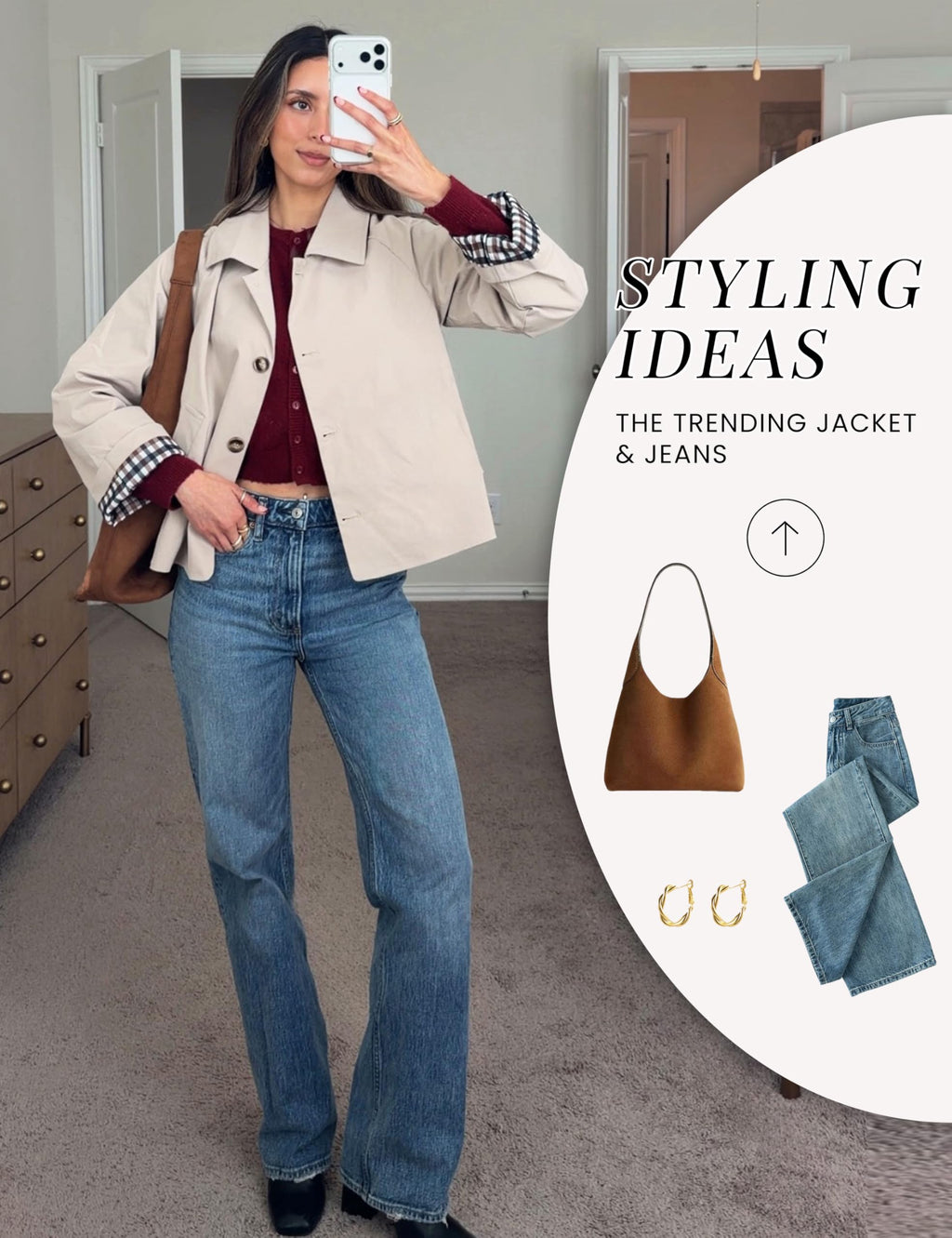Dqbeng Womens Short Trench Jacket Plaid Lining Button Front Lightweight Classic Casual Outerwear with Pockets (Beige-XS)