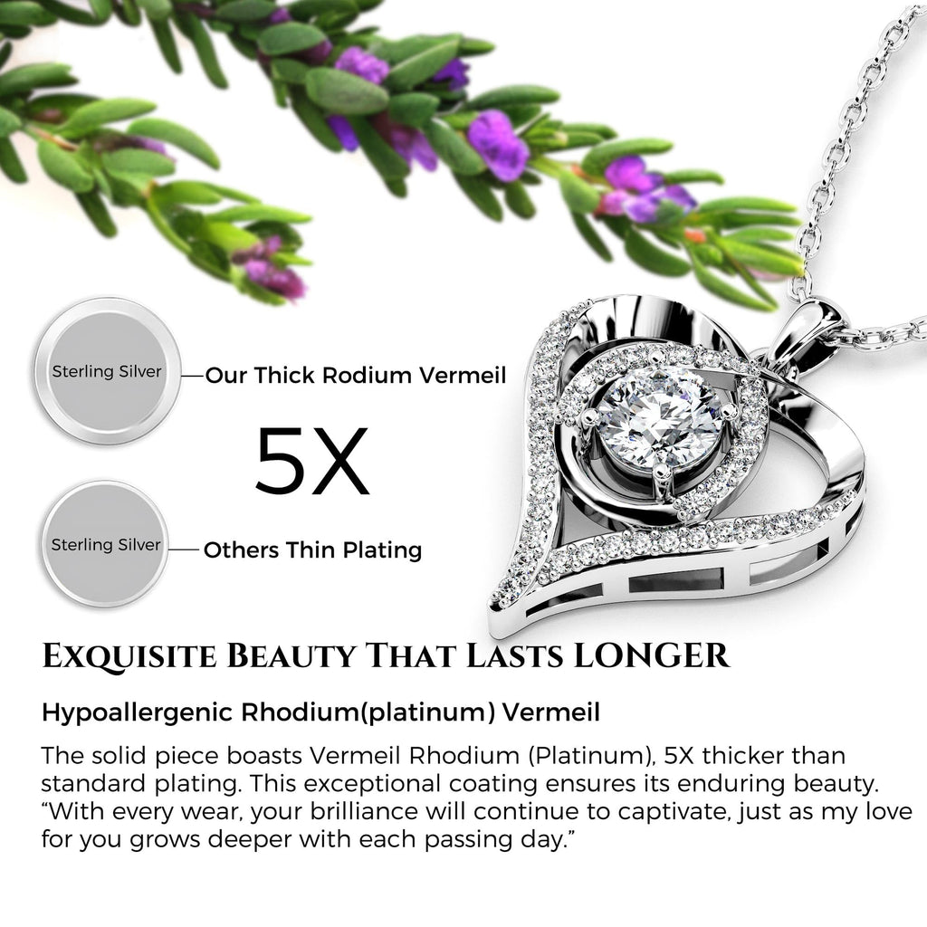 Heart Pendant Necklace for Her Moissanite Lab-Created Gem Jewelry for Women I Love You S925 Sterling Silver Gifts to Wife Girlfriend Mom Daughter Anniversary Birthday Christmas Valentines Day Classic