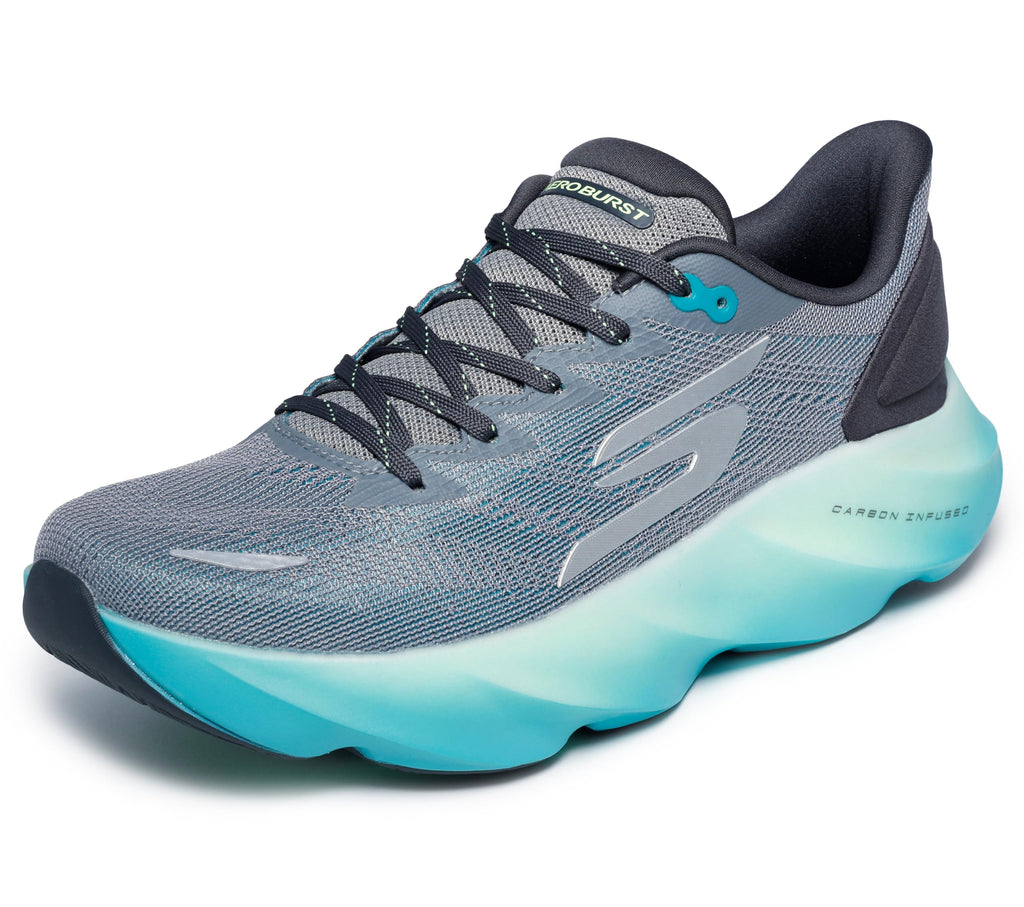 Skechers Men's Aero Burst Running Shoe, Gray/Blue, 8