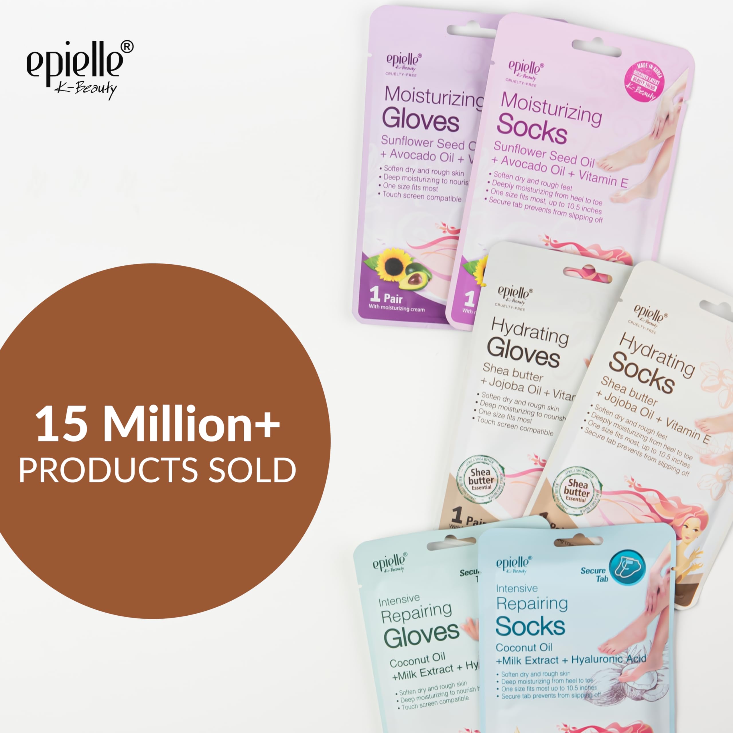 Epielle Hydrating Foot Mask 6 Pairs, Relieve and Soften with Shea Butter & Jojoba Oil, Deep Moisturizing Socks for Dry, Cracked Feet, Self Care Gifts for Women, Spa Kit, Mothers Day Gifts