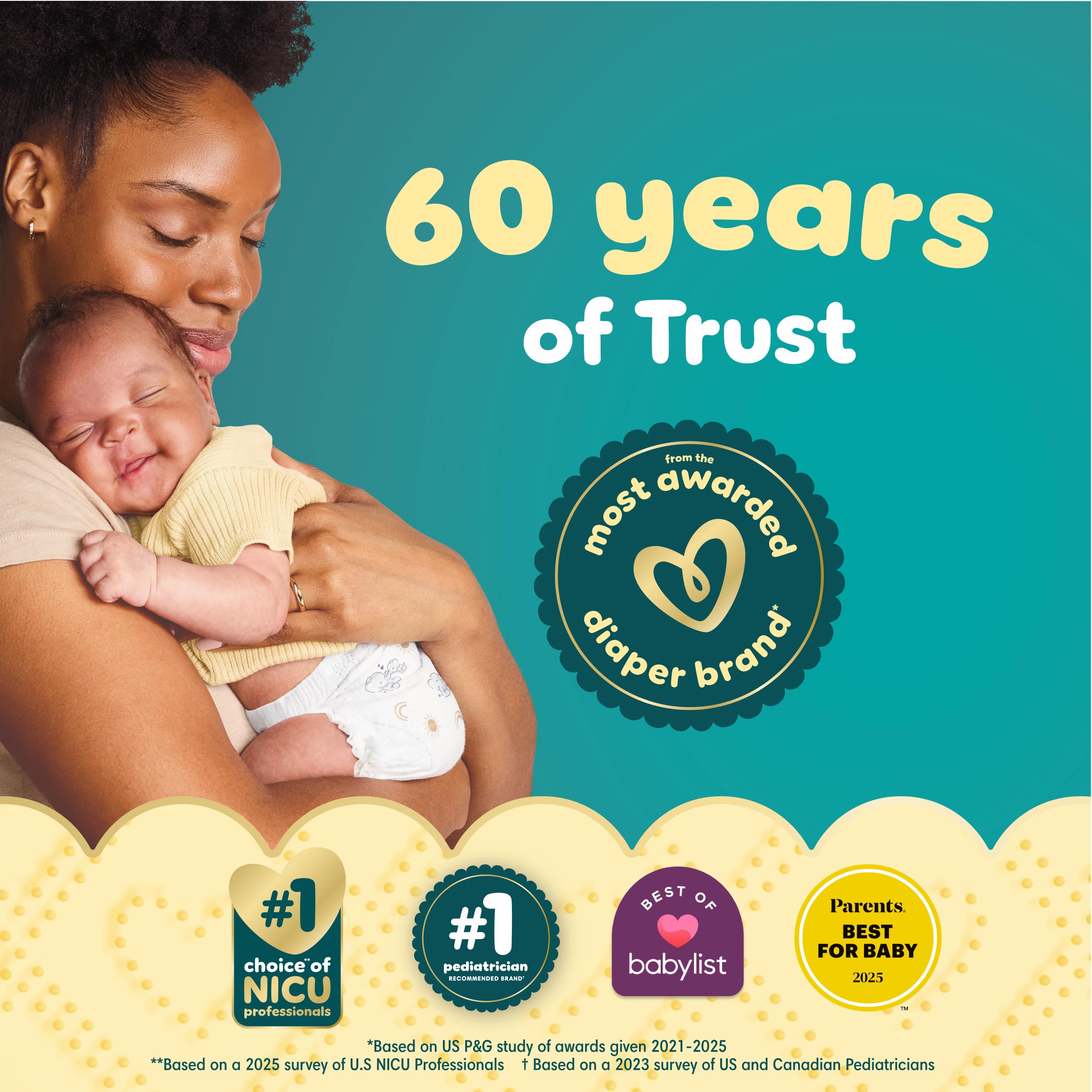 Pampers Swaddlers Diapers, Size 0 (up to 10 lbs), 140 Count, Absorbent, Keeps Baby Dry and Comfortable, Skin Safe Disposable Baby Diaper (Packaging May Vary)