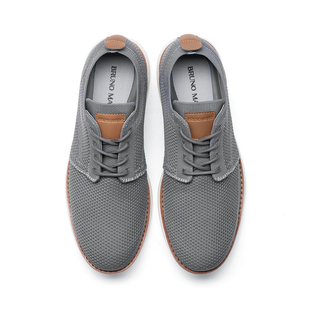Bruno Marc Men's KnitFlex Breeze Mesh Sneakers Oxfords Lace-Up Lightweight Casual Walking Shoes,Size 10.5,Dark Grey,GRAND-01