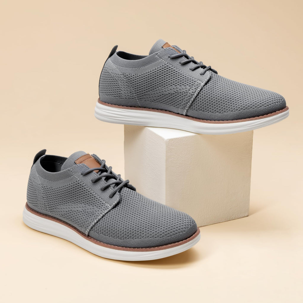 Bruno Marc Men's KnitFlex Breeze Mesh Sneakers Oxfords Lace-Up Lightweight Casual Walking Shoes,Size 10.5,Dark Grey,GRAND-01