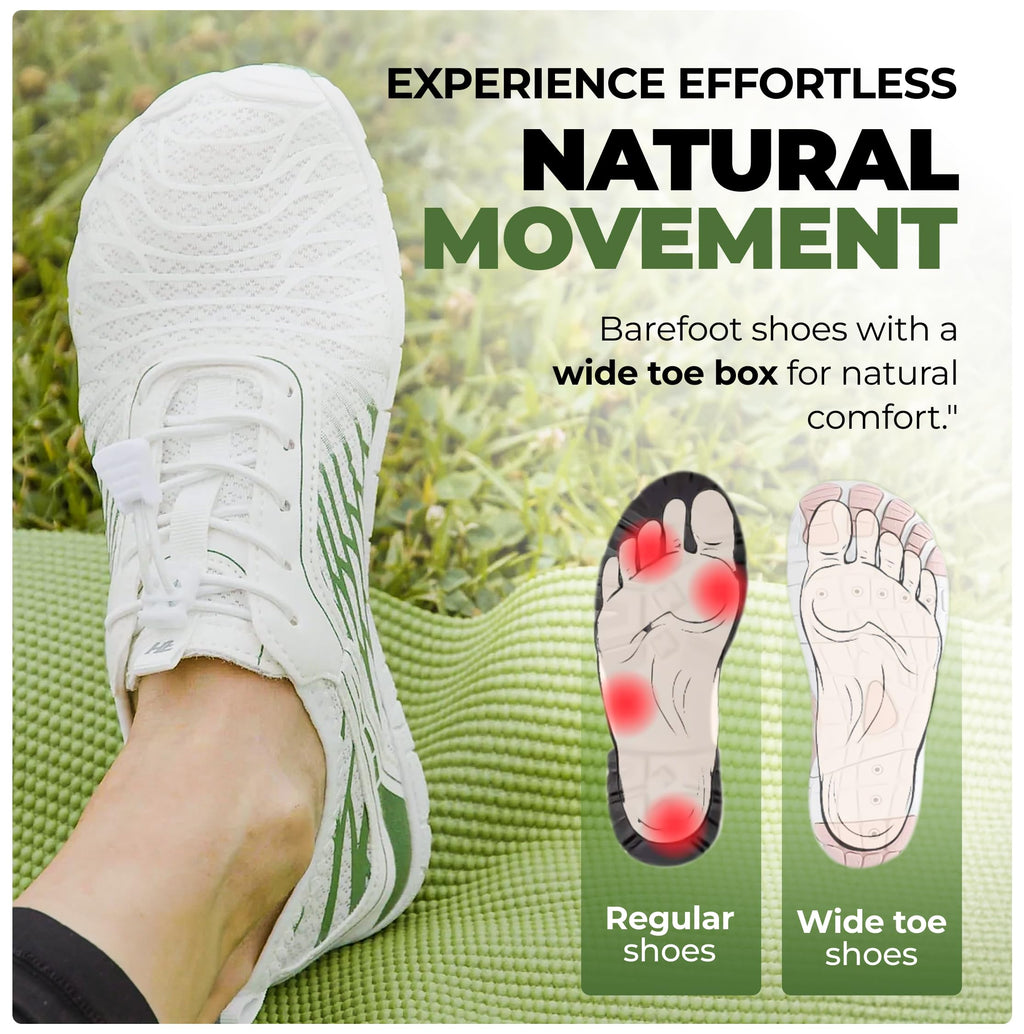 Hike Footwear Breathable Wide Toe Barefoot Shoes for Men & Women - Non-Slip Minimalist Athletic Footwear for Walking, Running, Hiking, and Daily Wear.