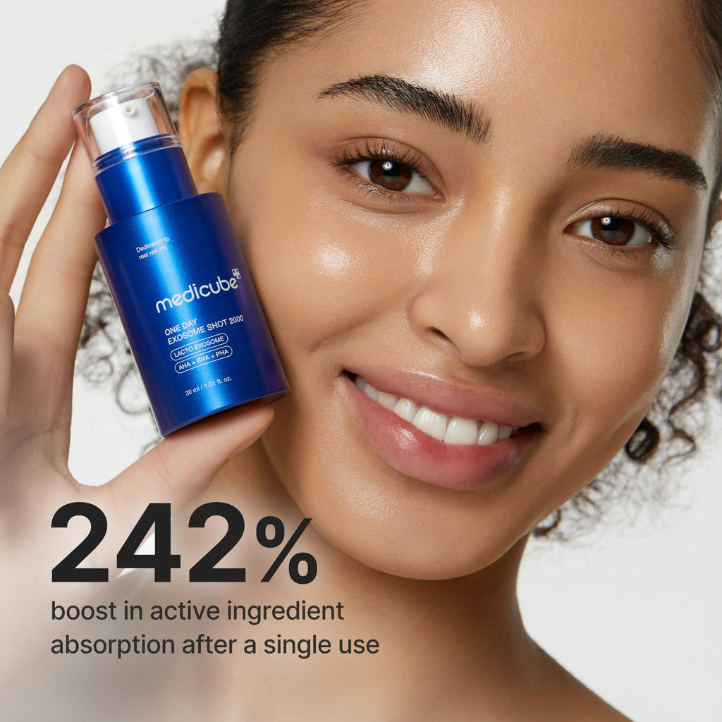 medicube Zero Exosome Shot 2,000 PPM Spicule Facial Serum | Liquid Skin Booster Serum | Exosome, AHA+BHA+PHA | Pore Care, Dead Skin Cells, Skin Texture | Korean Skin Care 1.01 fl.oz