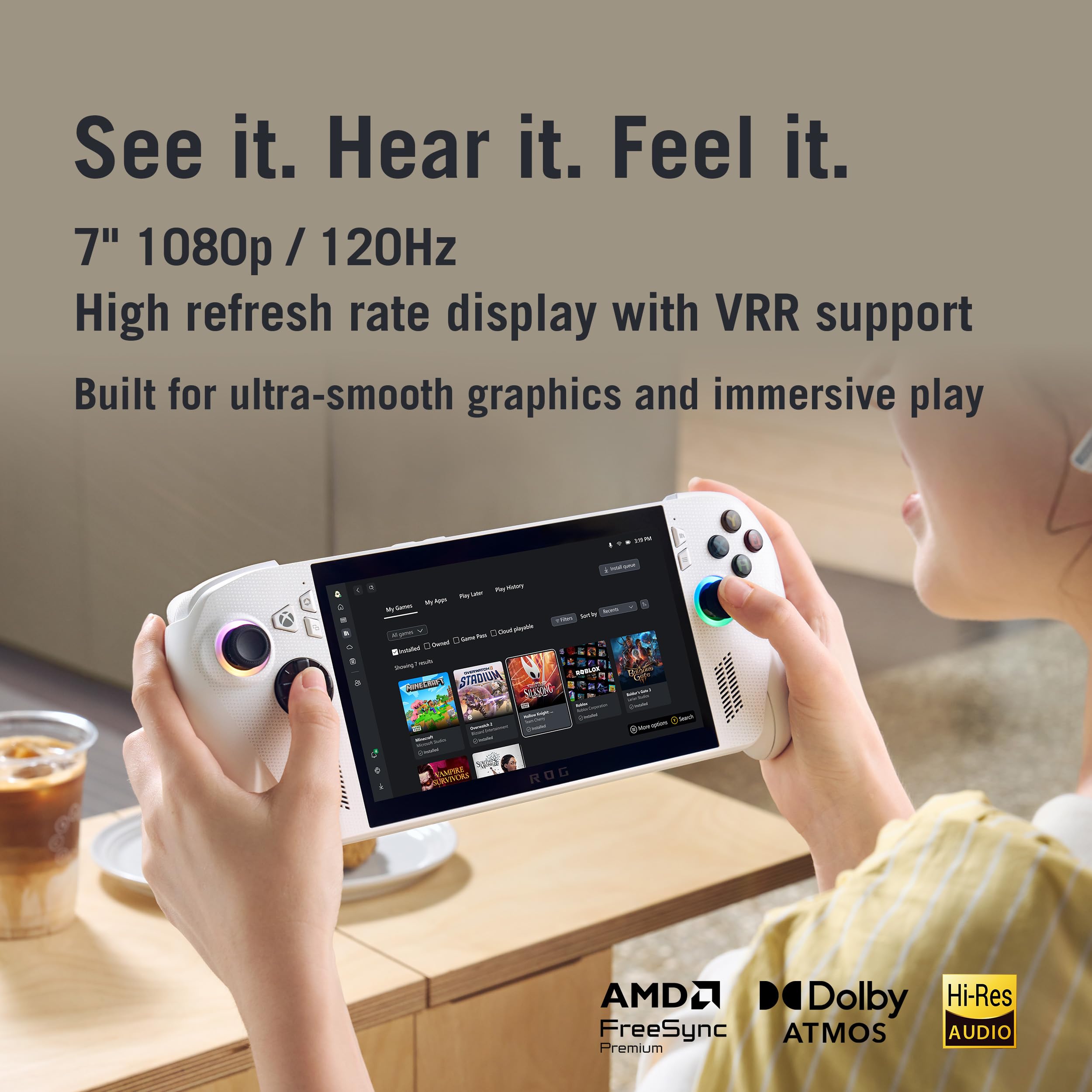 ASUS ROG Xbox Ally – 7” 1080p 120Hz Touchscreen Gaming Handheld, 3-month Xbox Game Pass Premium included, AMD Ryzen Z2 A, 16GB RAM, 512GB SSD, White