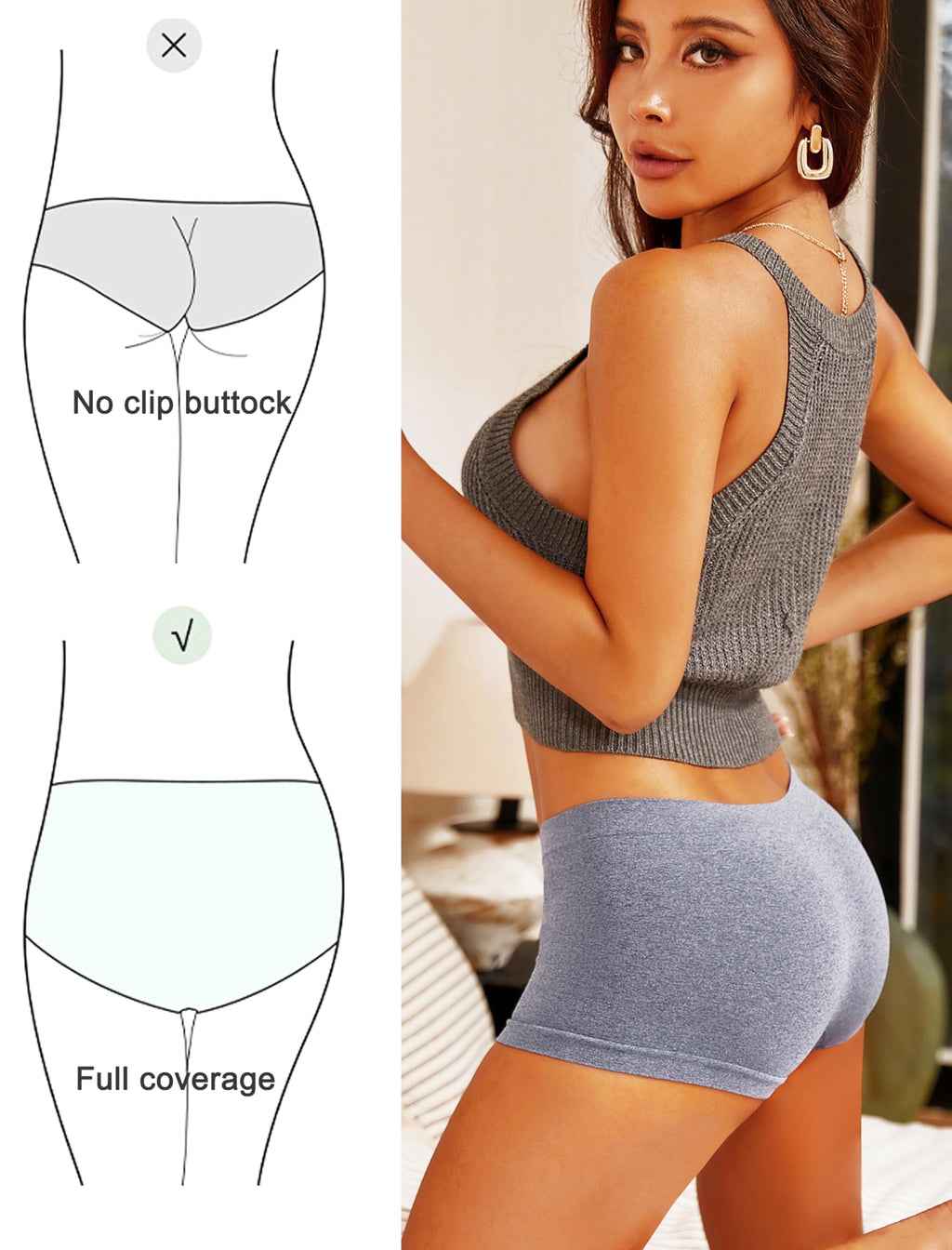 Sth Big Womens Boyshorts Underwear Seamless Boxer Briefs Full Coverage Soft Stretch Boxer Shorts For Women 4 Pack