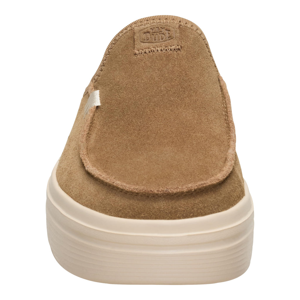 HEYDUDE Women's Austin Lift Platform Mule Light Brown Size 8 | Casual Slip-On Shoes | Lightweight, Comfortable, Stylish Everyday Footwear