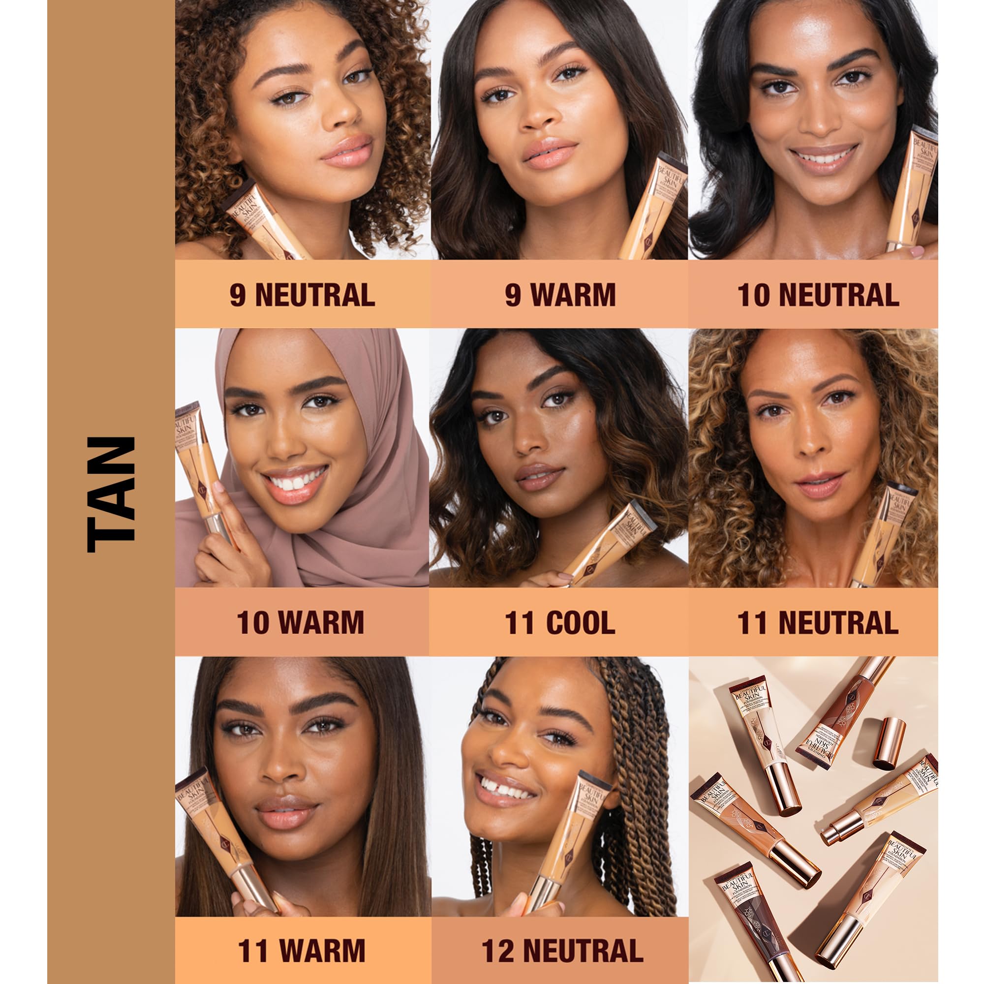 Charlotte Tilbury Beautiful Skin Medium Coverage Hydrating Foundation - Buildable Liquid Makeup for Instant Glow, Plumping Hydration & Lasting Skincare Benefits - 11 Warm