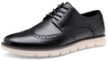 Jousen Mens Casual Shoes Brogue Simple Comfortable Casual Dress Shoes for Men(AMY9009B Black 9.5)