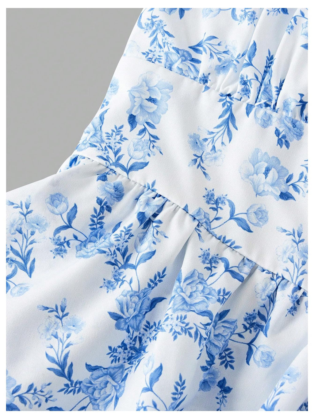 Verdusa Girl's Floral Layered Long Dress Tiered Sleeveless Tank Dress Spring Outfits Blue 9 Years