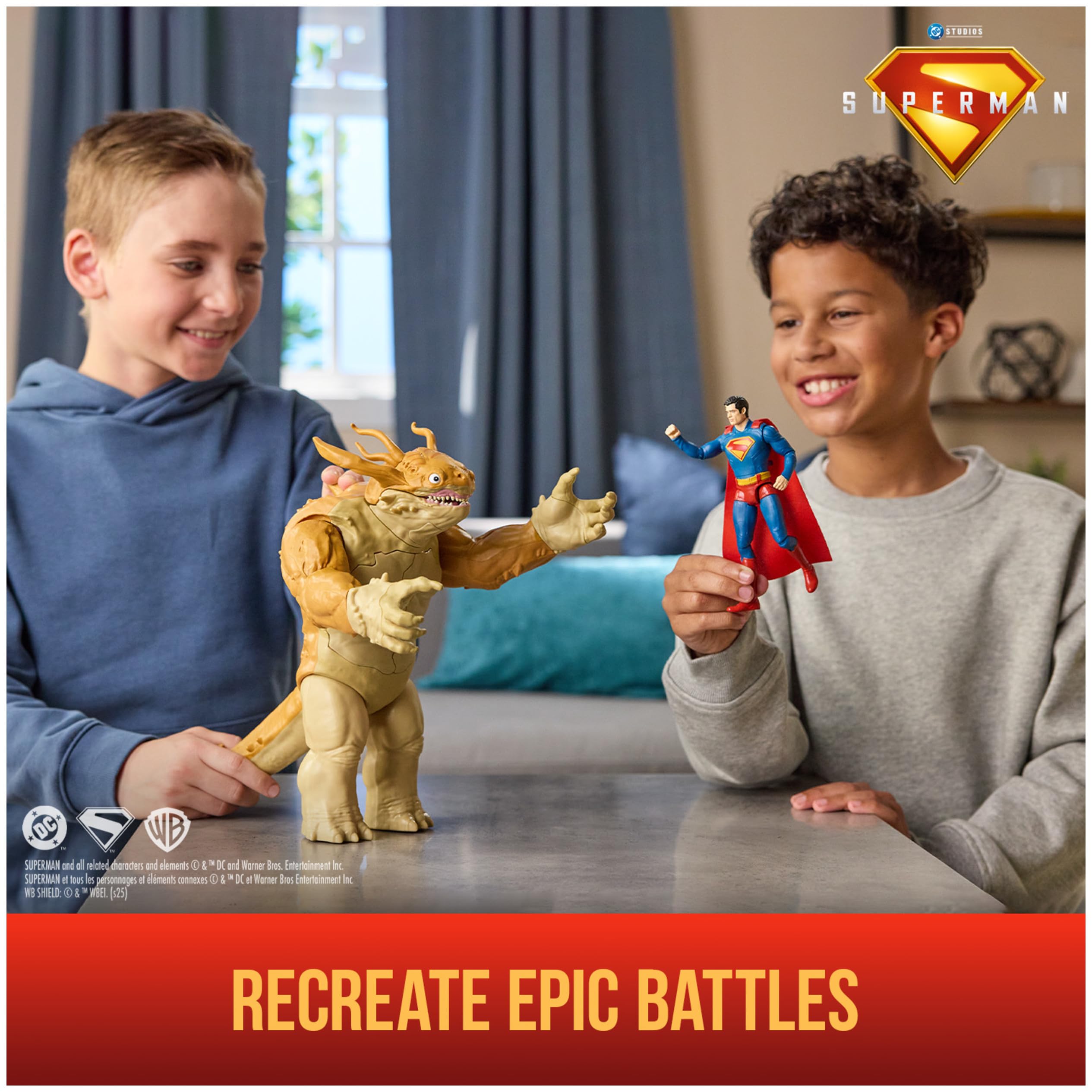 DC Comics, Superman, Superman Vs. Kaiju Slime Battle, Action Figure with GiantKids Playset, Super Heroes Toys for Boys and Girls Ages 4 and Up