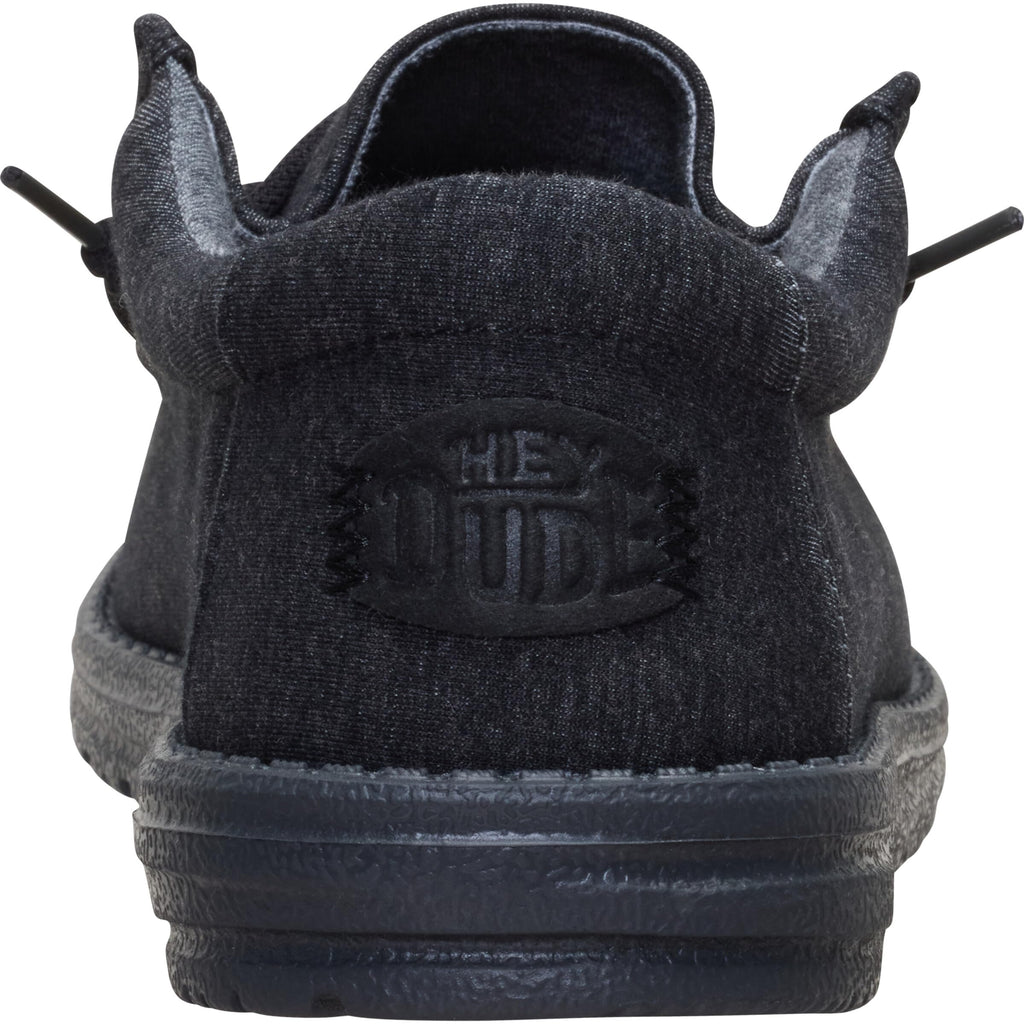 HEYDUDE Wally Stretch Jersey Black Size 10, Men’s Shoes, Men's Slip-on Loafers, Comfortable & Light-Weight