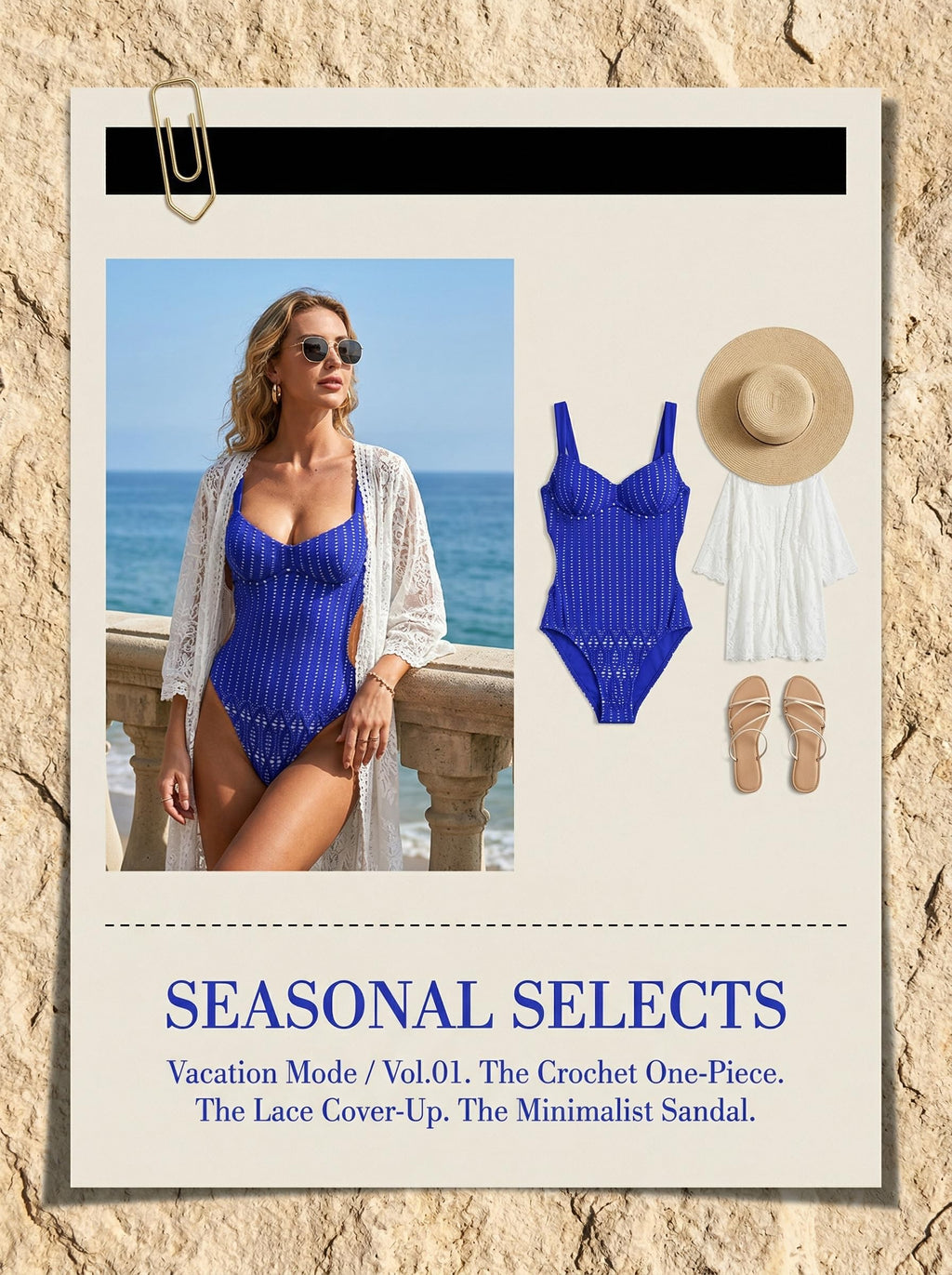 CUPSHE Women's One Piece Swimsuit V Neck Monokini Underwire Cutouts Bathing Suit Self Tie Adjustable Swimwear, M Royal Blue