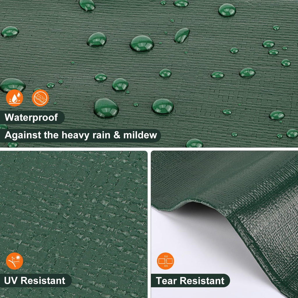 Patiobay Tarp 12x16 Feet, 20 Mil Large Waterproof Tarps Heavy Duty with Brass Grommets, Thick Plastic Tarp, UV Resistant Tear&Fade Resistant, Reinforced Edges for Outdoor Pool Car Camp Tent