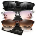logclub Polarized Sunglasses Womens Men - Classic Retro UV Protection Driving Sun Glasses (BlackG+ChaTC+Pink)