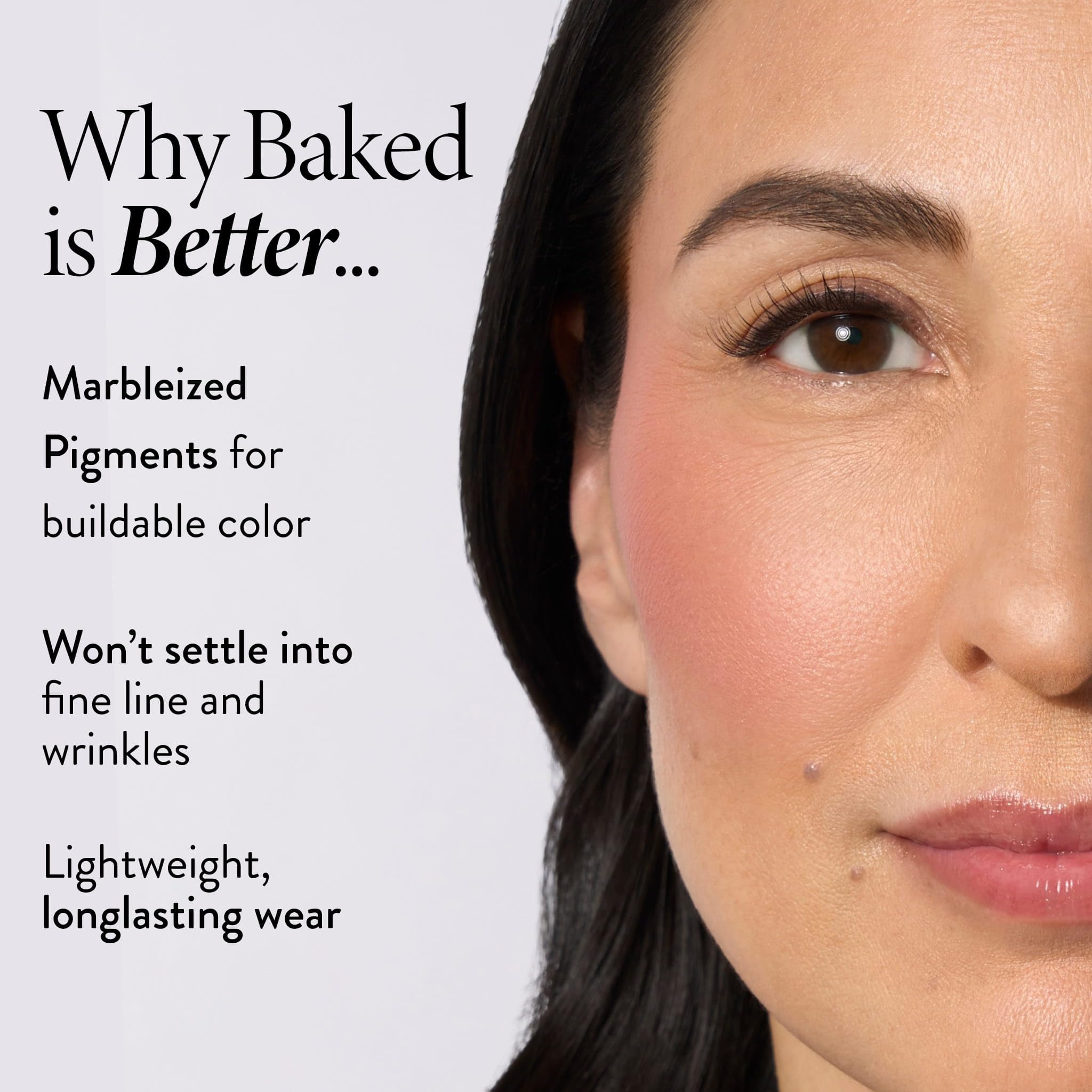 LAURA GELLER NEW YORK Baked Blush-n-Brighten Marbleized Blush + Angled Brush, Ethereal Rose