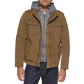 Levi's mens Washed Hooded Military cotton lightweight jackets, Khaki, X-Large US