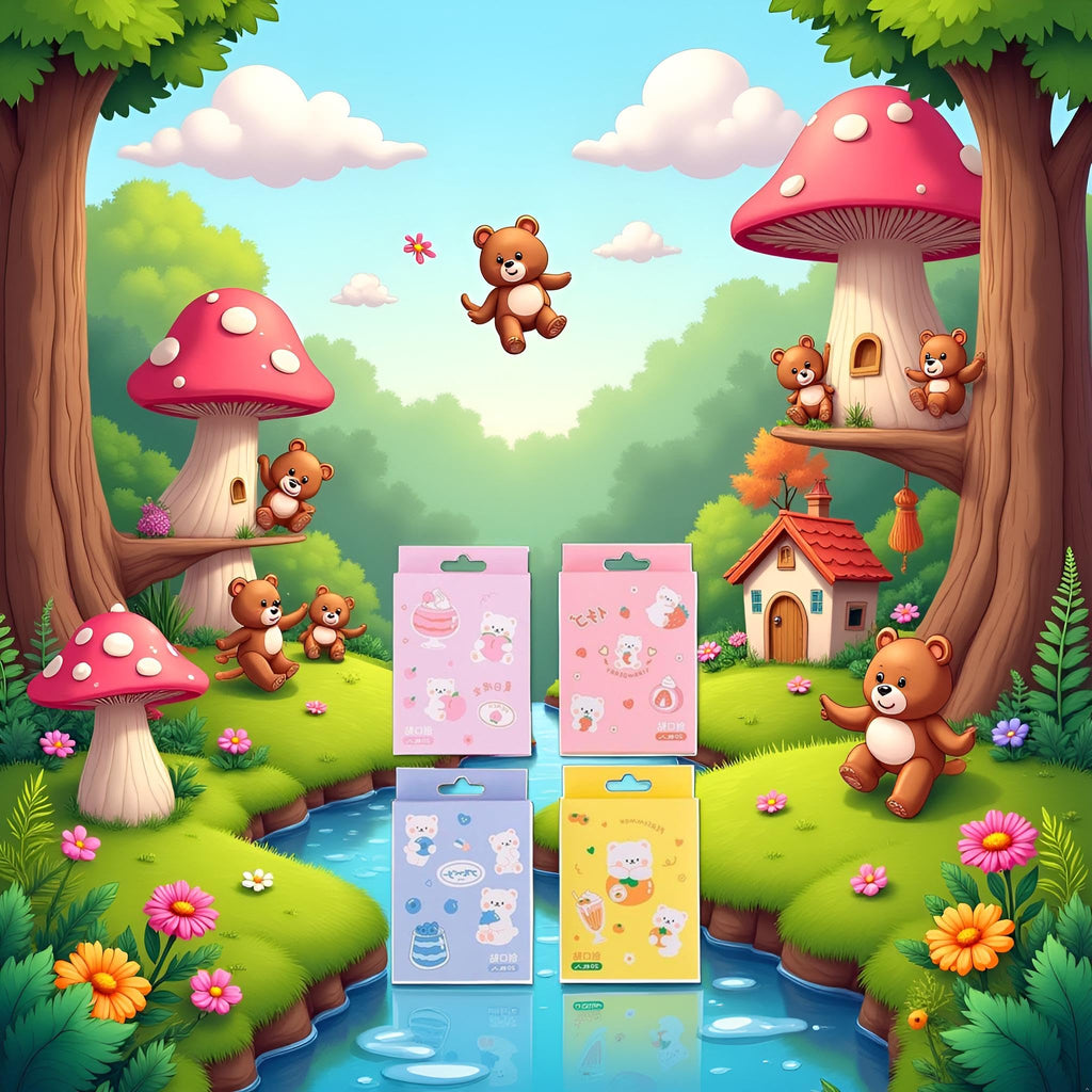 20 Pcs/Box Adhesive Bandages, Random Color Waterproof Band Aid, Cute Kids Bandages, Elastic Sticker,Cartoon Aid Patches Random Styles Adhesive Health and Household Bandaging Supplies