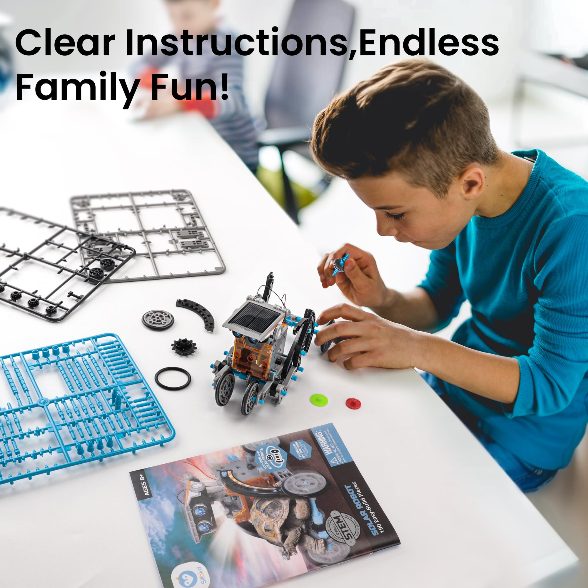 Sillbird 12-in-1 Solar Robot Building Kit STEM Gift for Boys Aged 8-13, DIY Science Educational Robotic Toys for Kids Teens Birthday, Powered by The Sun with 190 Pieces