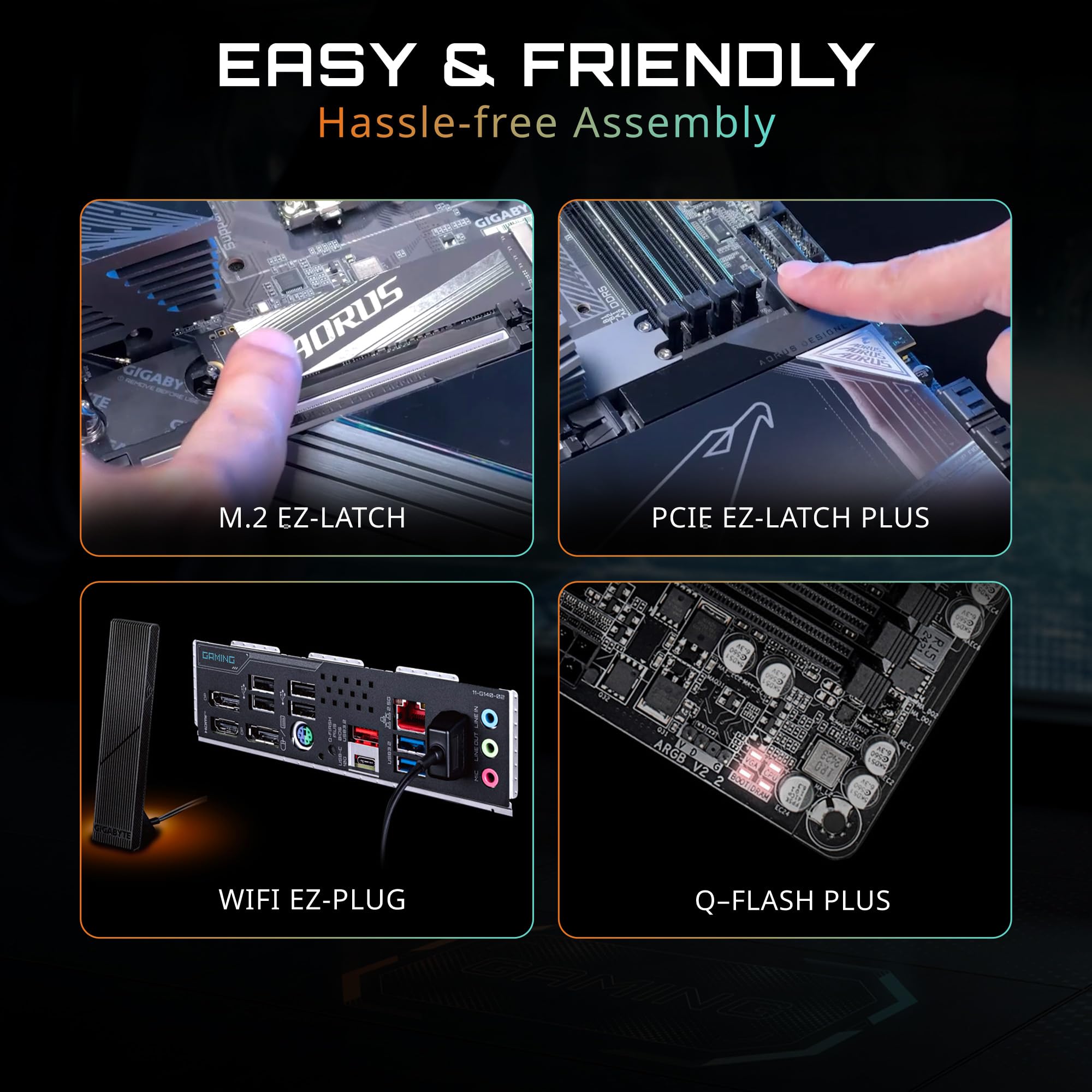 GIGABYTE B850M Gaming X WIFI6E AMD AM5 mATX Motherboard, Support AMD Ryzen 9000/8000/7000 Series, DDR5, 10+2+2 Power Phase, 2X M.2, PCIe 5.0, USB-C, WIFI6E, 2.5GbE LAN, EZ-Latch, 5-Year Warranty