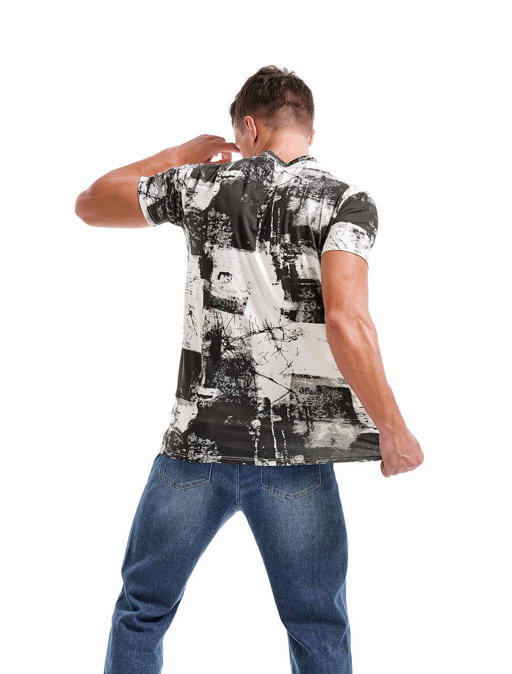 KLIEGOU Mens Hipster Hip-Hop Premiun Tees - Latest Fashion Print T-Shirts White XL