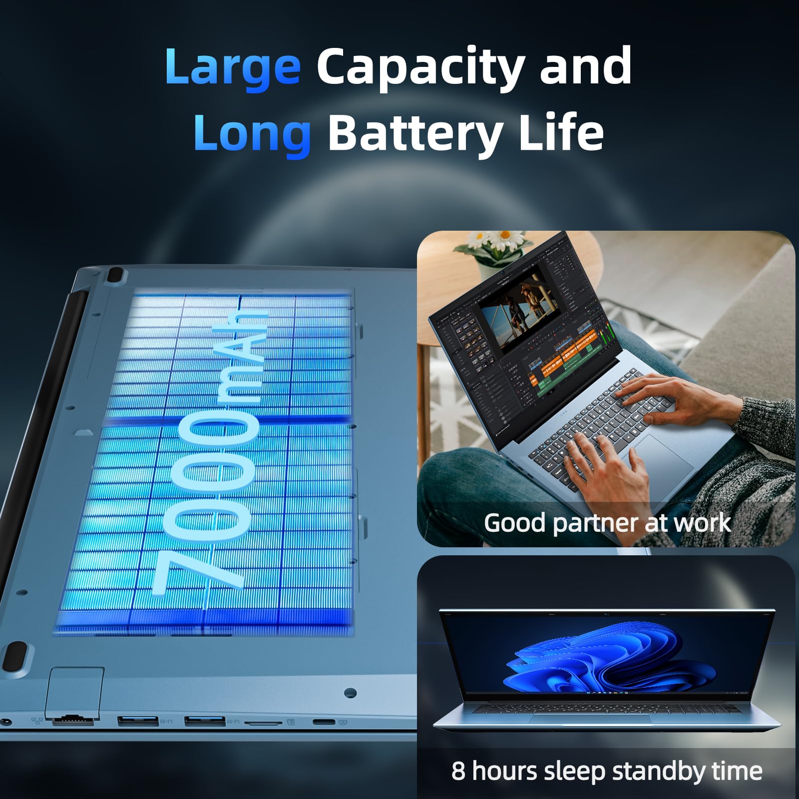 SGIN 15.6 Inch Laptop Computer, Windows 11 Laptops 16GB RAM 1024GB SSD, Celeron N5100, Office 365, IPS FHD, WiFi 6, 53.2WH Battery, 180° Viewing, HDMI, Cooling Fan, for Business and Students