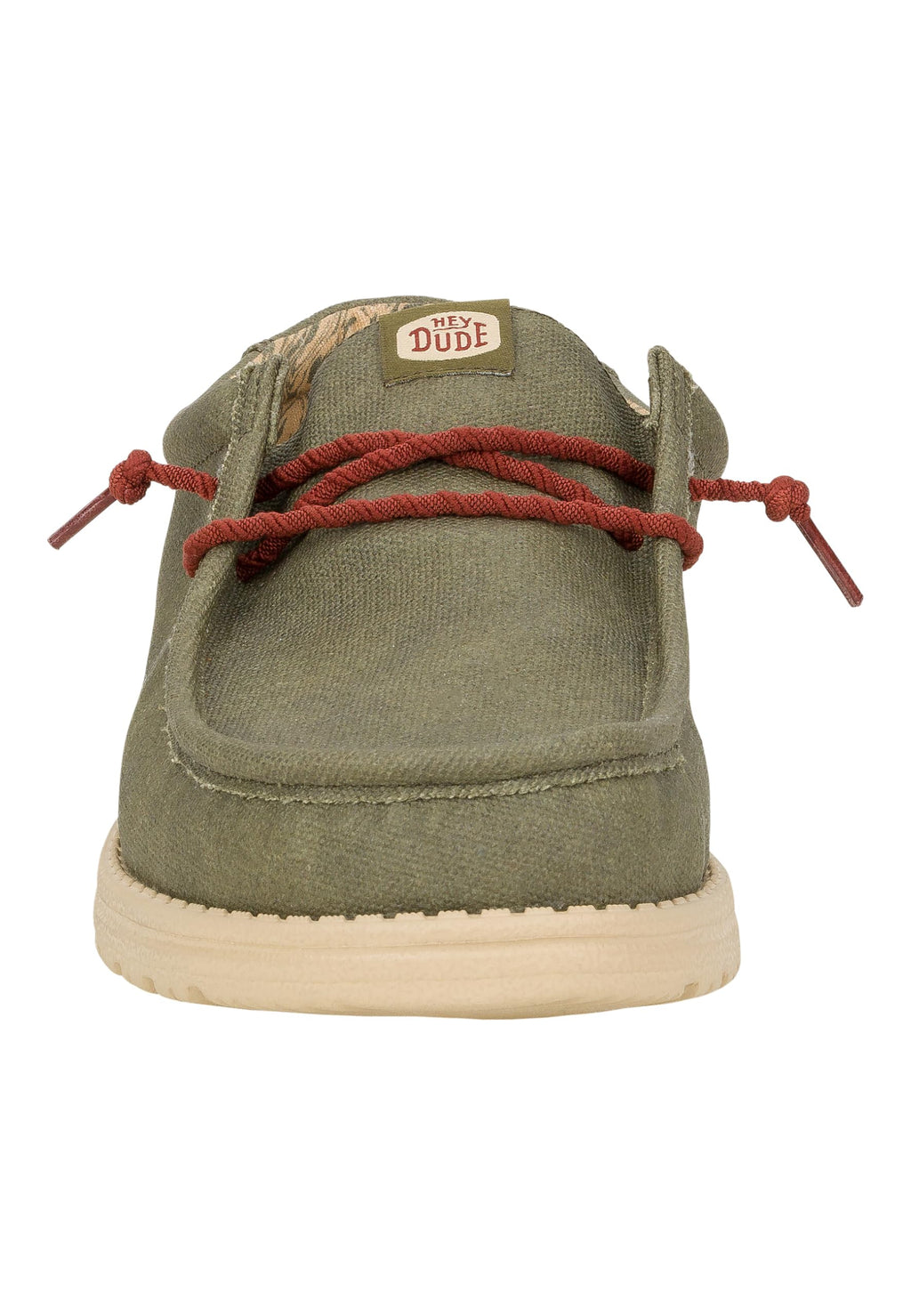 HEYDUDE Men's Wally Waxed Canvas Sneaker Olive