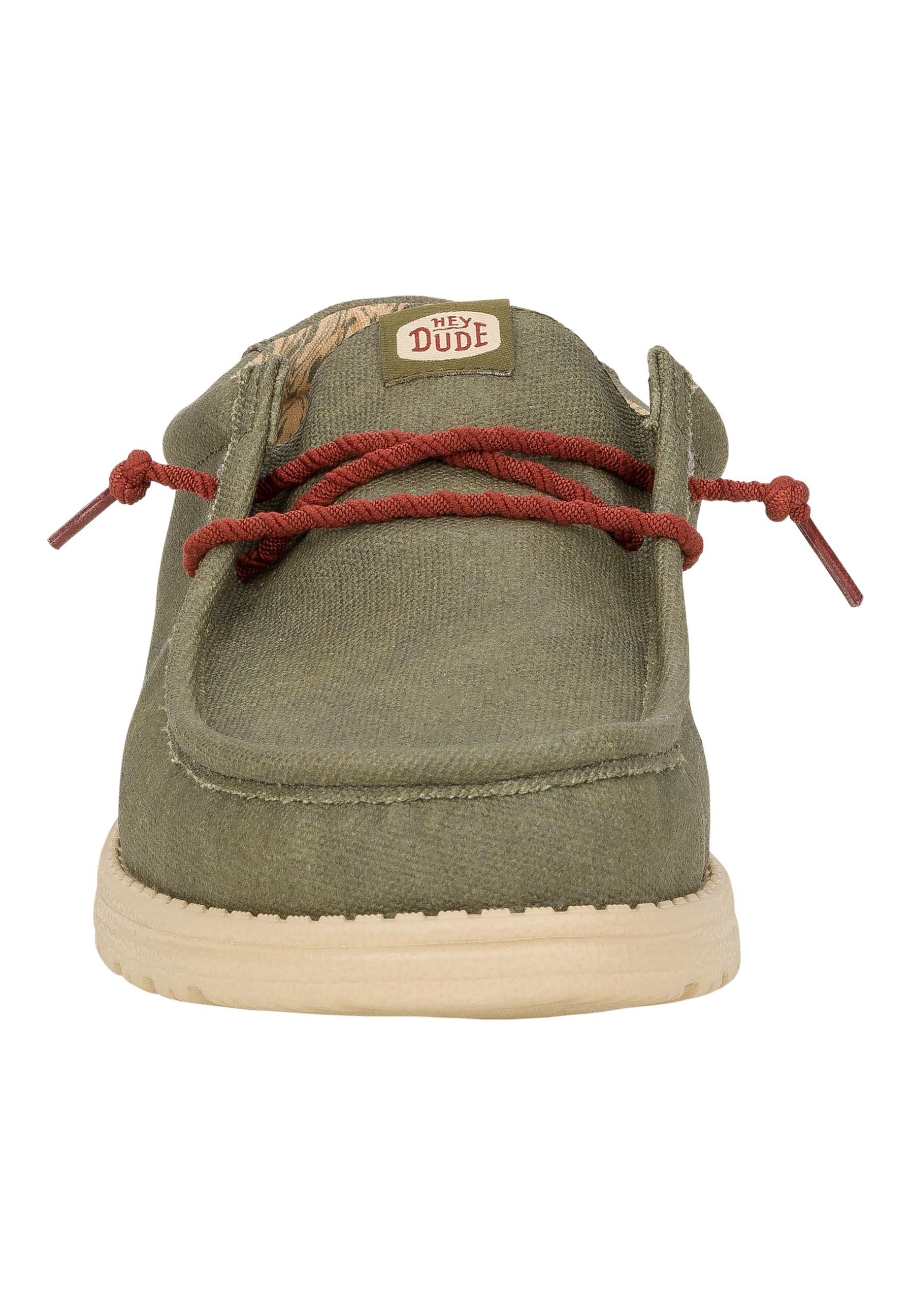 HEYDUDE Men's Wally Waxed Canvas Sneaker Olive