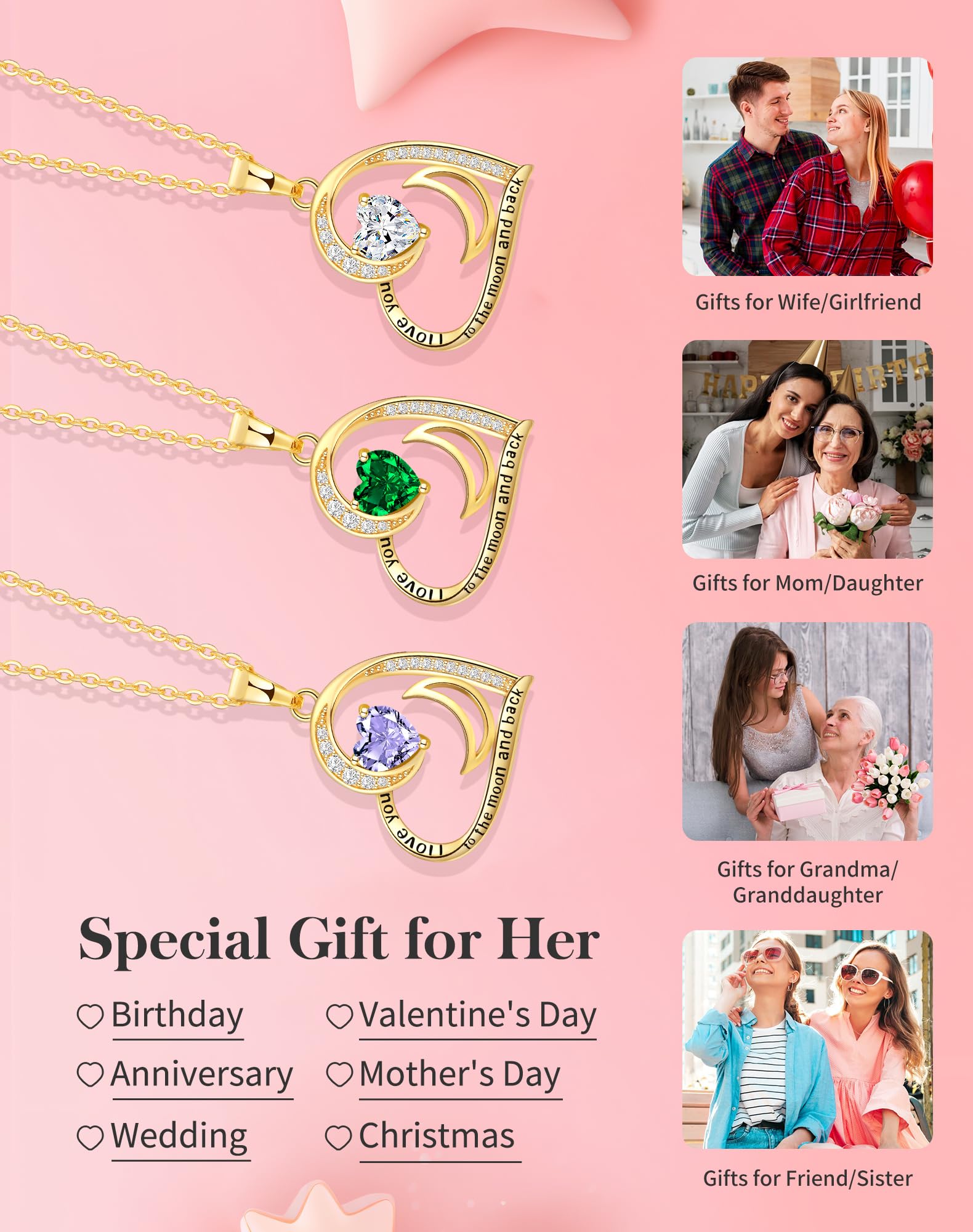 lobci Gold Necklace for Women June Birthstone Necklace for Women June Alexandrite Necklaces for Girlfriend Gold Necklaces for Mom(G-Jun-Alexandrite)