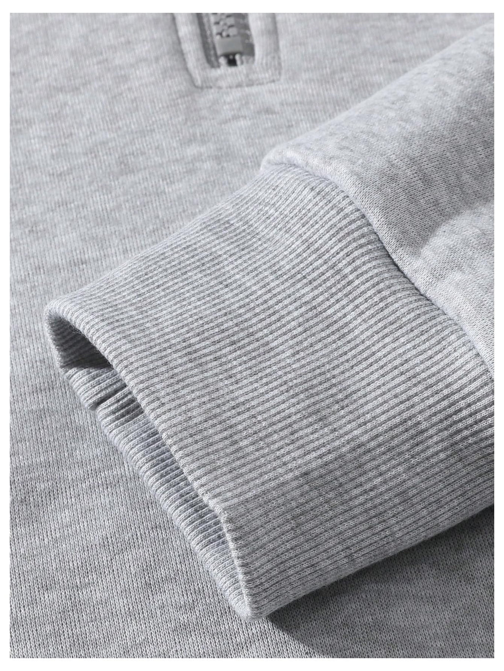 Verdusa Men's Quarter Zip Pullover Hoodies Long Sleeve Drop Shoulder Sweatshirt Casual Pullover 2026 Light Grey Medium