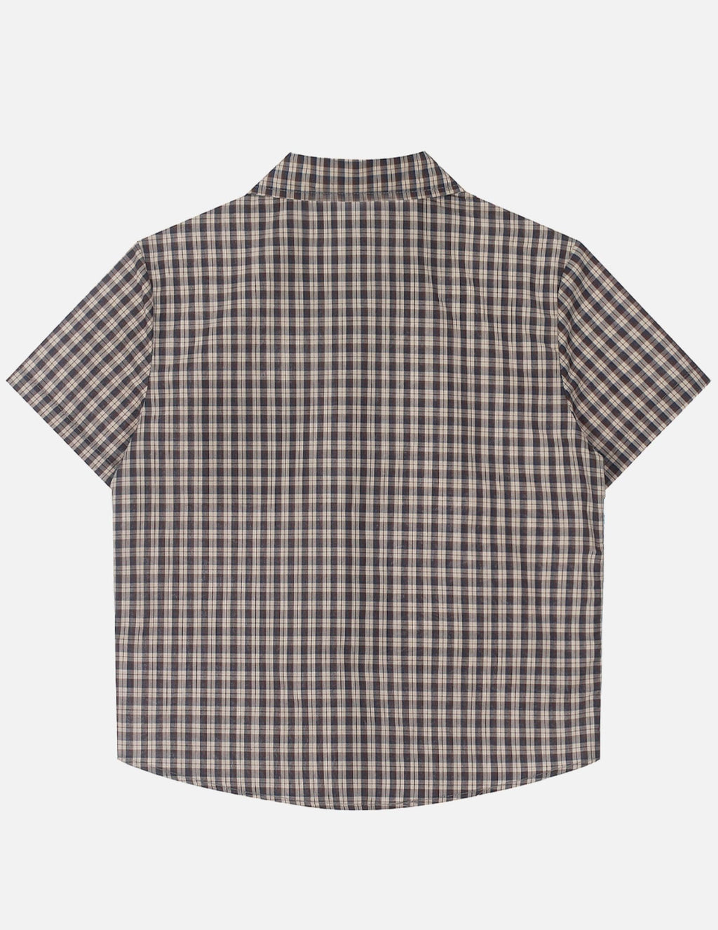 Aelfric Eden Mens Button Down Shirts Boxy Plaid Short Sleeve Shirt Streetwear Summer Tops Brown