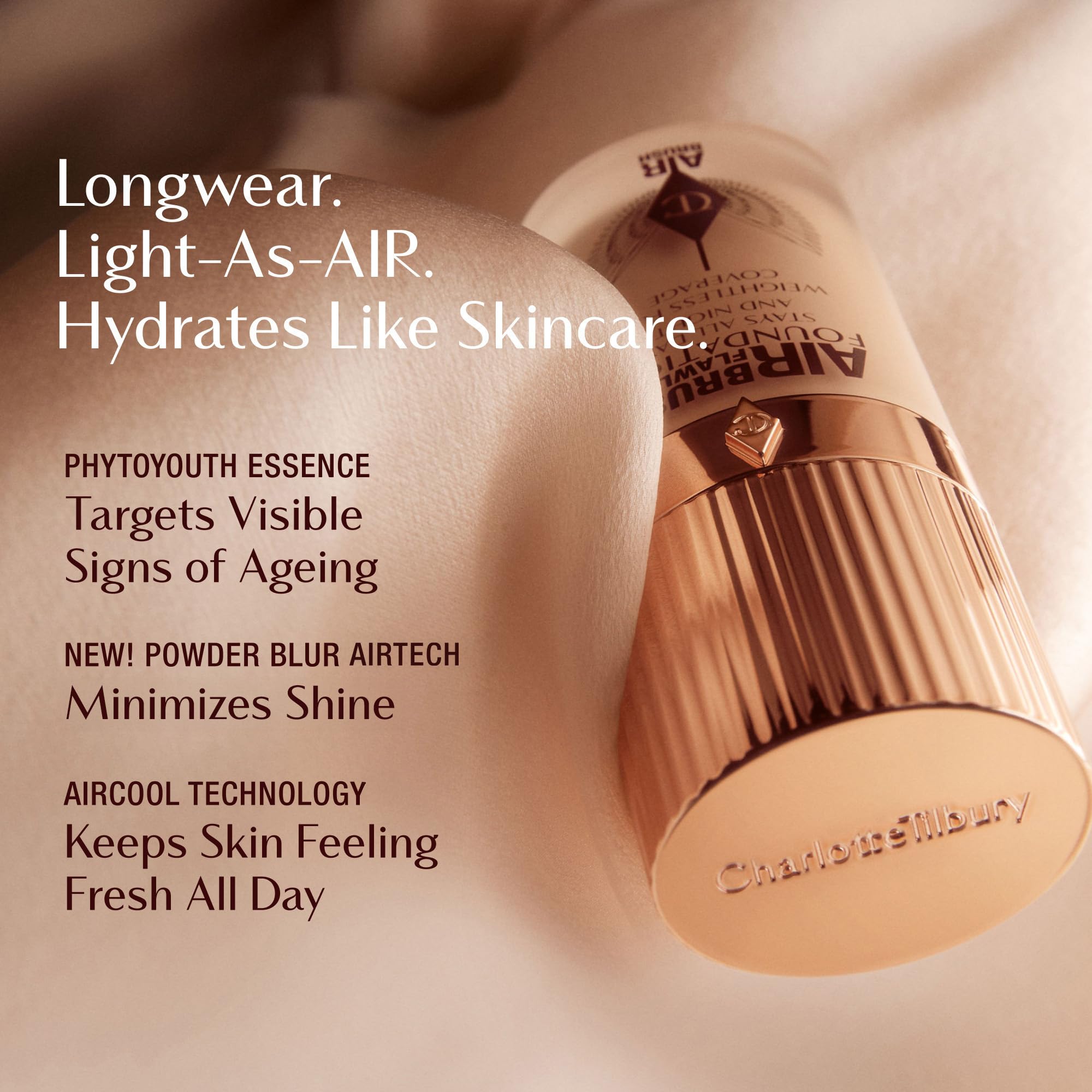 Charlotte Tilbury Airbrush Flawless Matte Foundation - Full Coverage Liquid Makeup with a Natural-Matte Finish - Smoothes & Blurs Pores - Waterproof & Transfer Resistant - 10 Cool