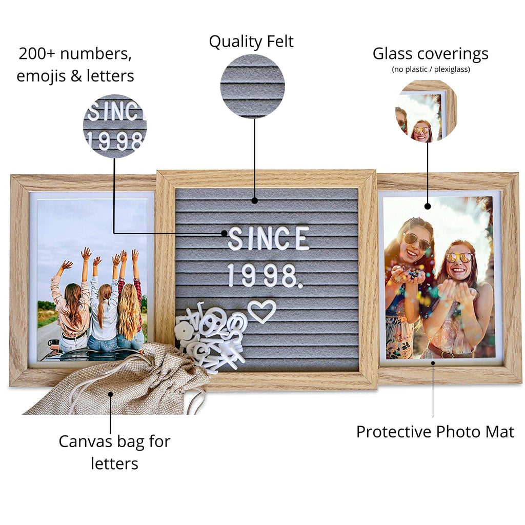 Personalized Picture Frame with Custom Letter Board – Two Photo Display for Mom, Grandma, Best Friend Frame, Sisters, or Couples – Custom Photo Frame and Personalized Wedding or Friendship Gift