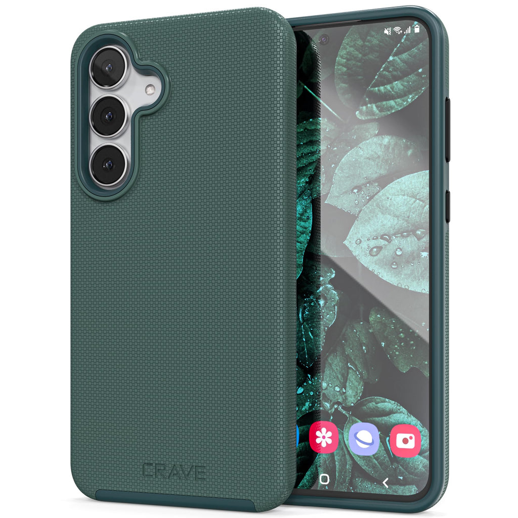 Crave Compatible with Samsung Galaxy S25 FE Case, Shockproof Protection Dual Layer Case for Samsung Galaxy S25 FE (6.7 inch) - Forest Green