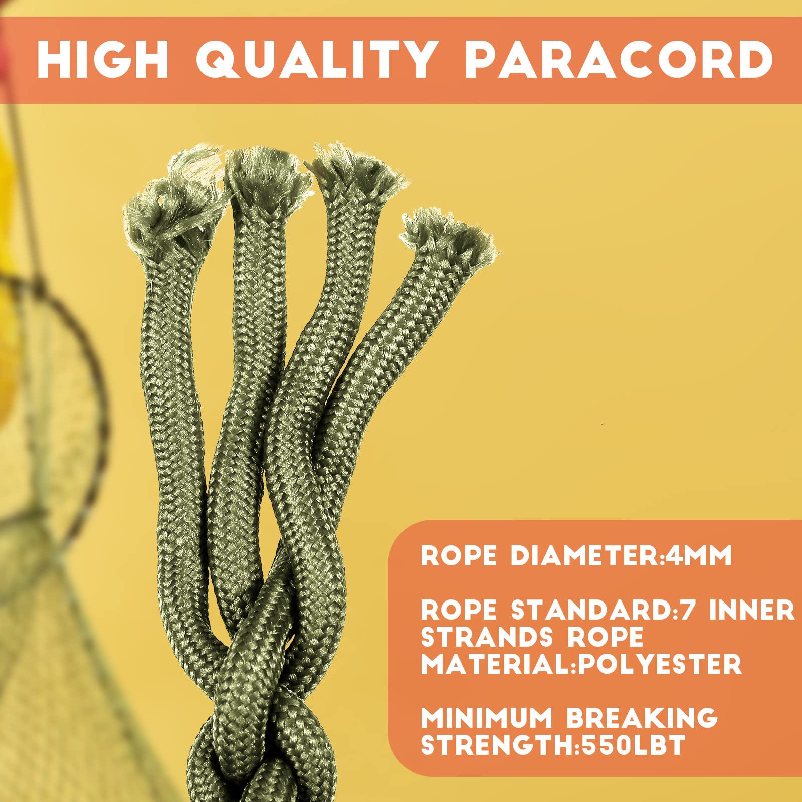 Frienda 2 Set Heavy Duty Paracord Lanyard Necklace Whistles Strap Braided 550 Keychain Lanyard for Outdoor Activities (Black, Army Green)