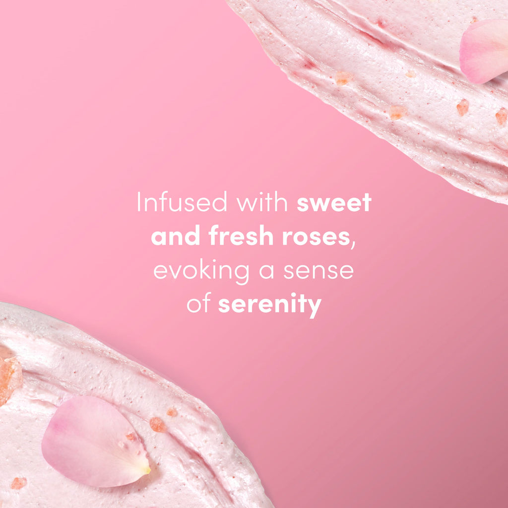 Dove Himalayan Salt & Rose Oil Body Scrub Exfoliates and Deeply Nourishes for Smooth, Radiant Skin 15 oz