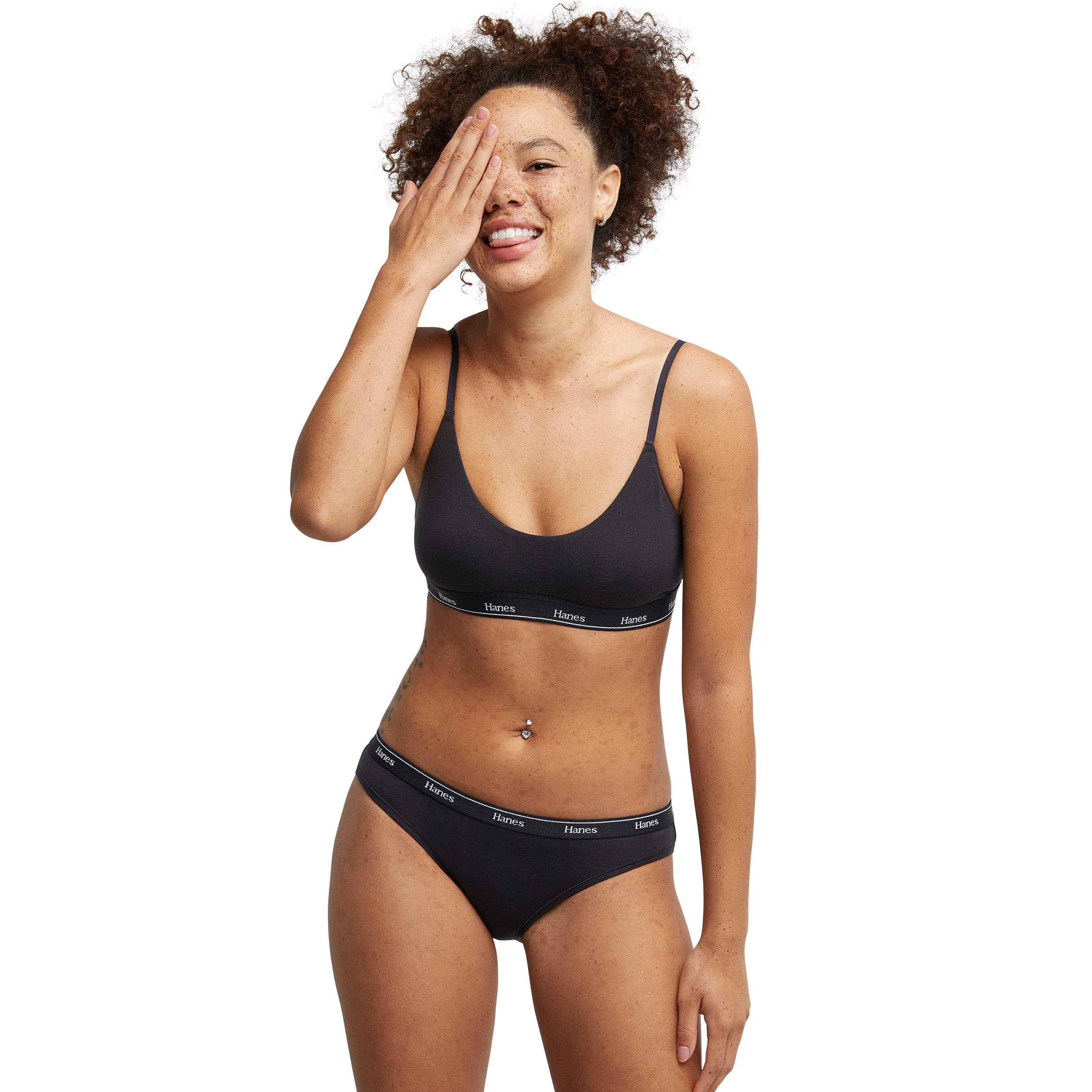 Hanes Originals Women's Underwear Bikini Panties, Stretch Cotton Underwear, Basic Assorted Colors, 6-Pack