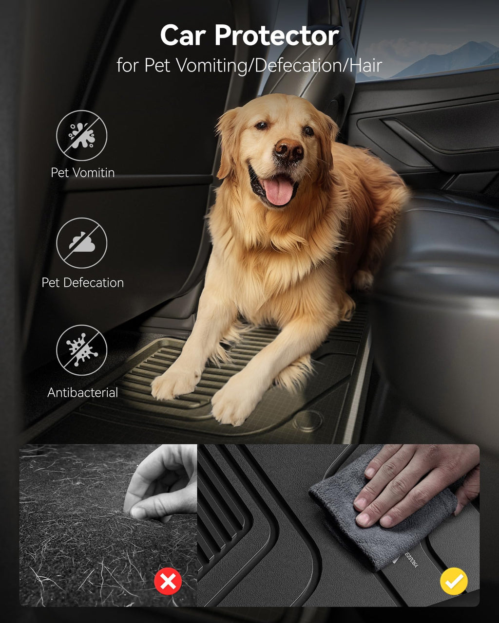 3W Floor Mats & Cargo Liner for BMW X3 G45 2025 2026, Accessories Custom Fit TPE All Weather 1st & 2nd Row Car Mats and Trunk Liners for BMW X3 30/M50 xDrive